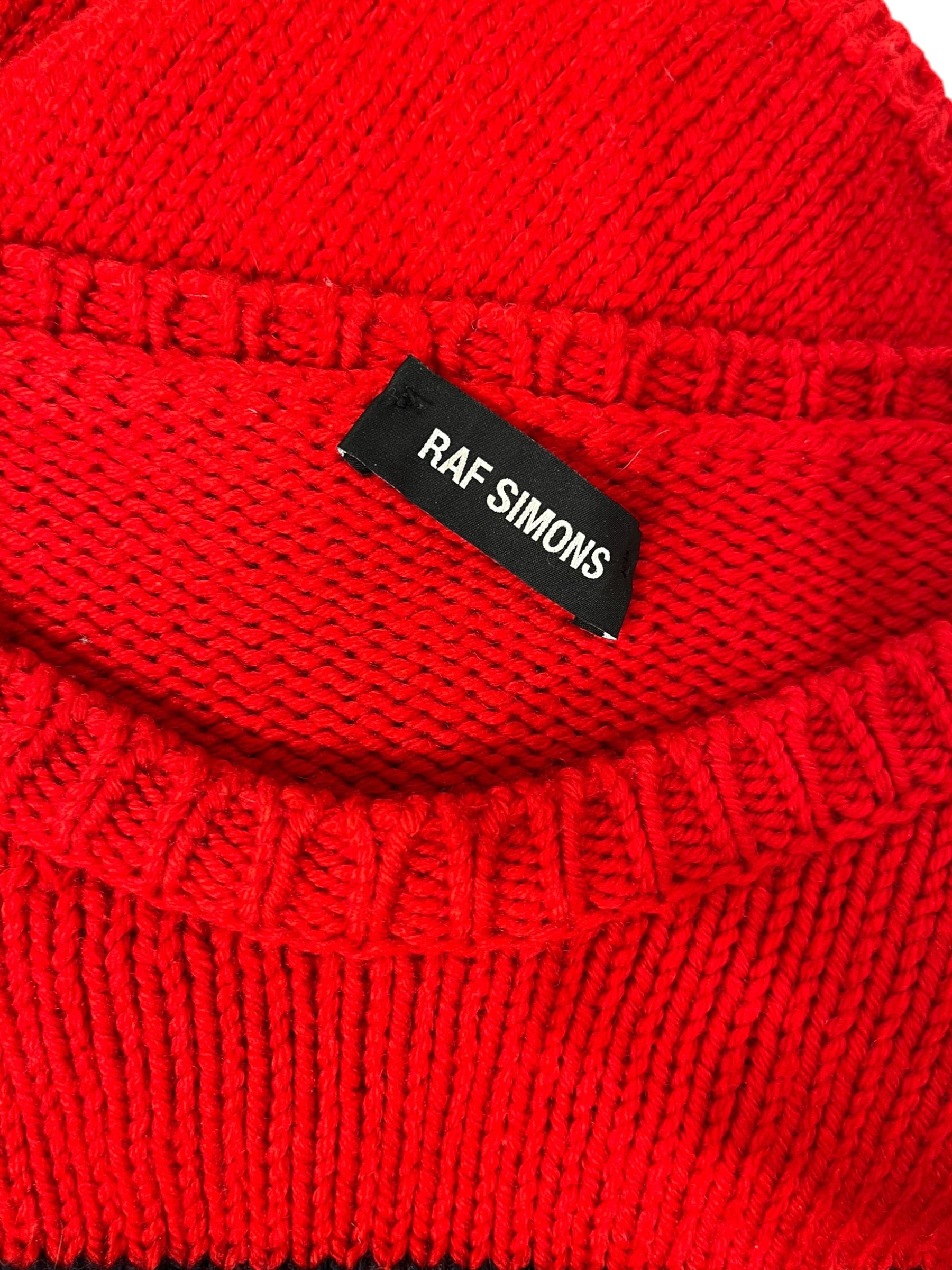 RAF SIMONS/Sweater/L/Wool/RED/CROPPED RS LOGO SWEATER view 3