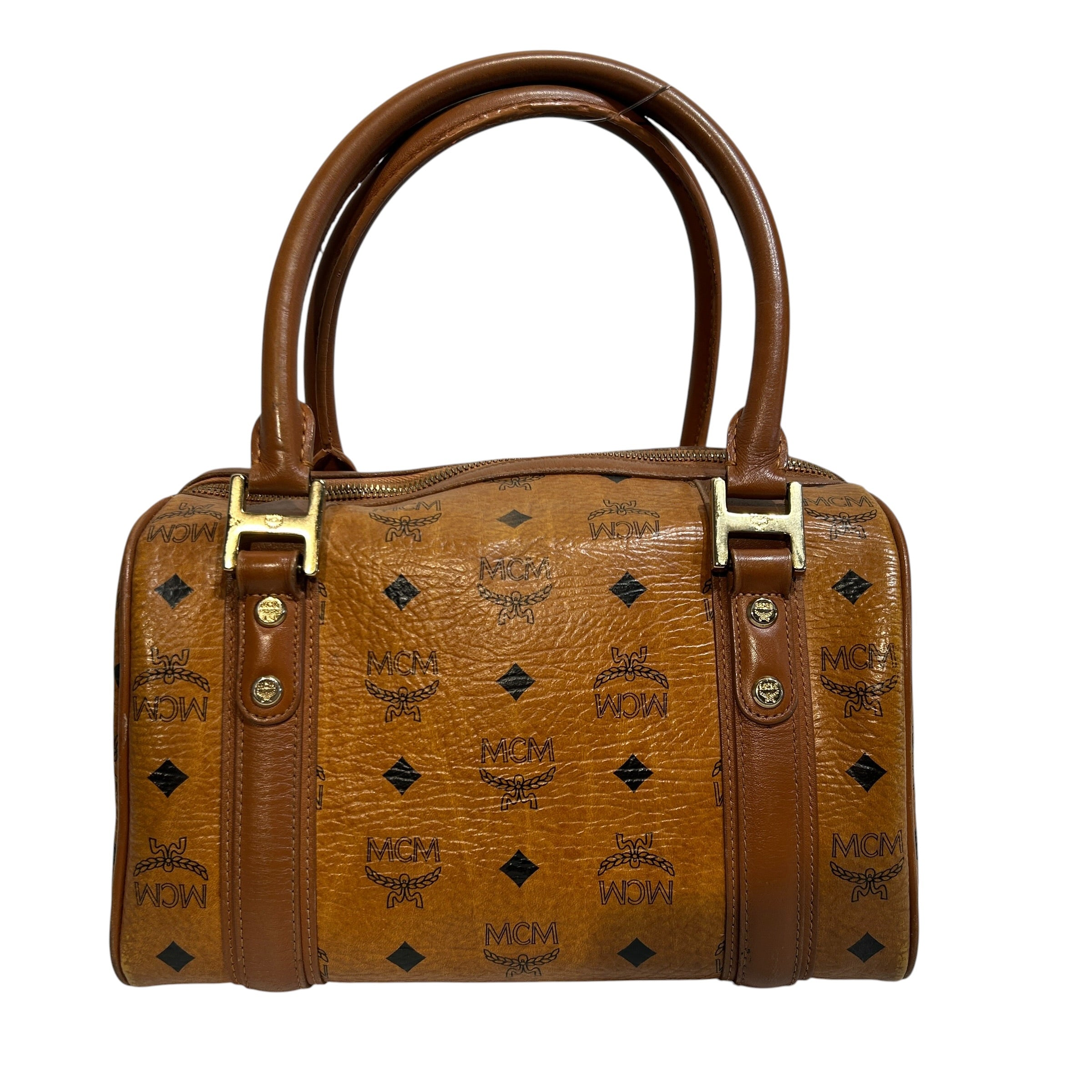 MCM/Boston Bag/Monogram/Leather/BRW/Viesto Cognac view 2