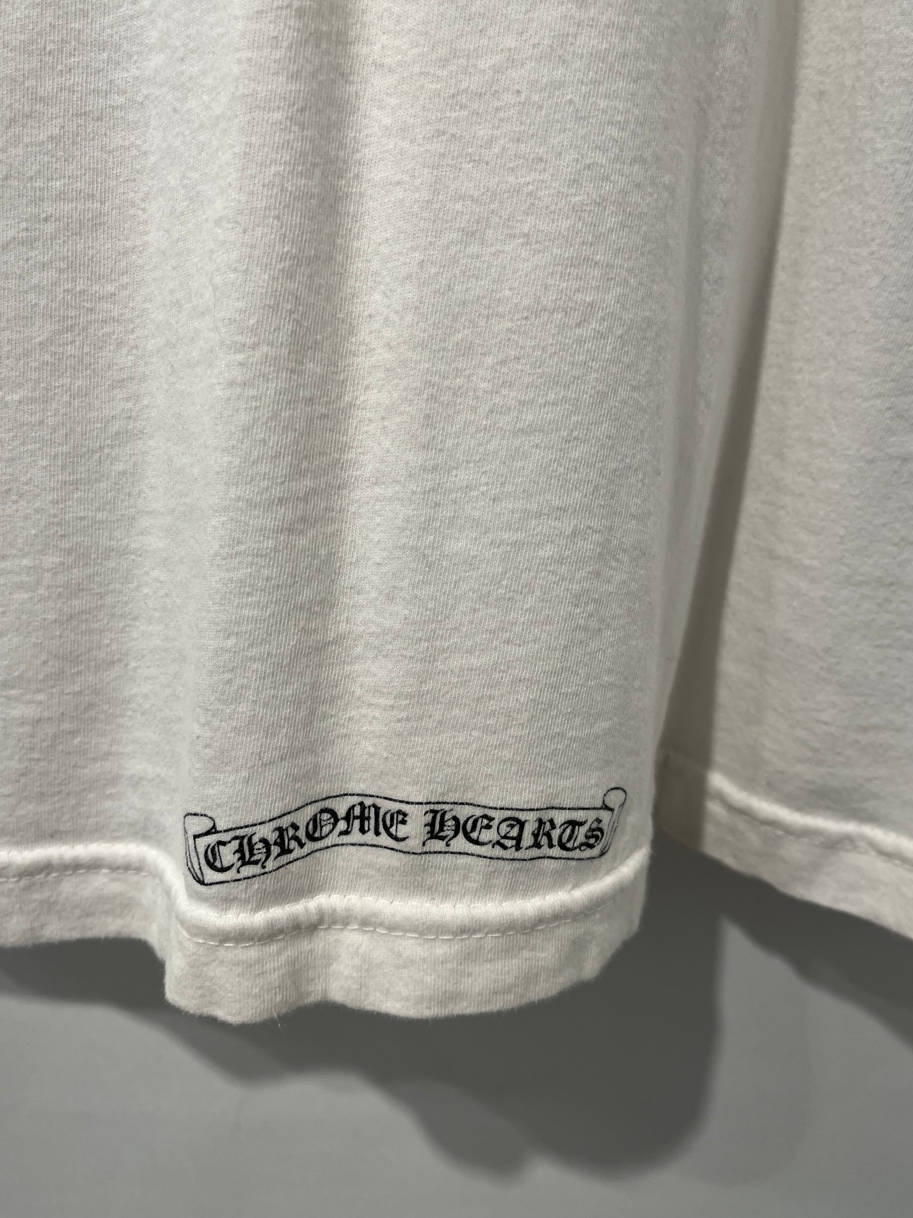 CHROME HEARTS/T-Shirt/M/Cotton/WHT/BACK LOGO TEE view 5