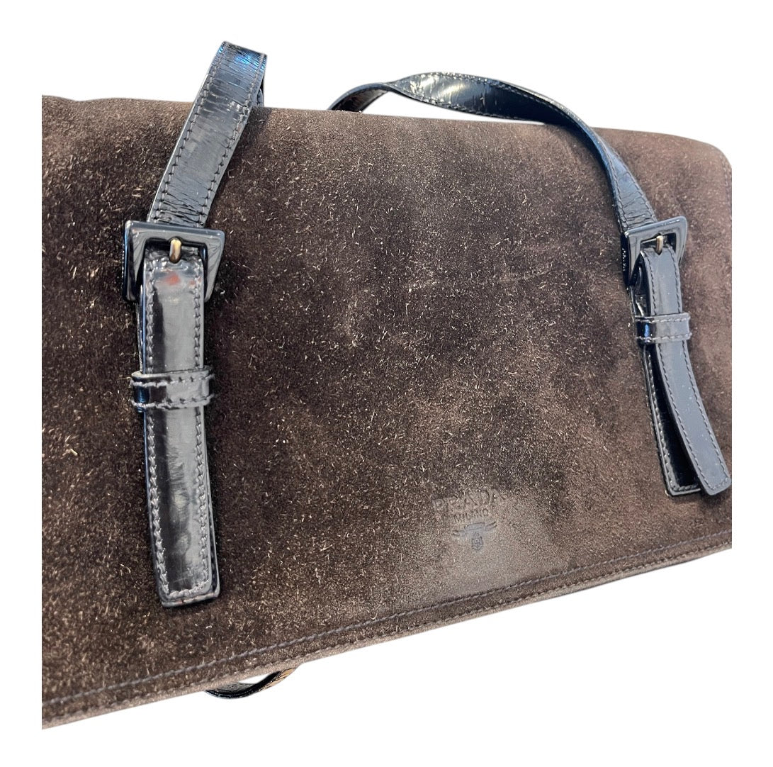 PRADA/Hand Bag/Suede/BLK/PRADA BLACK SUEDE BAG view 6