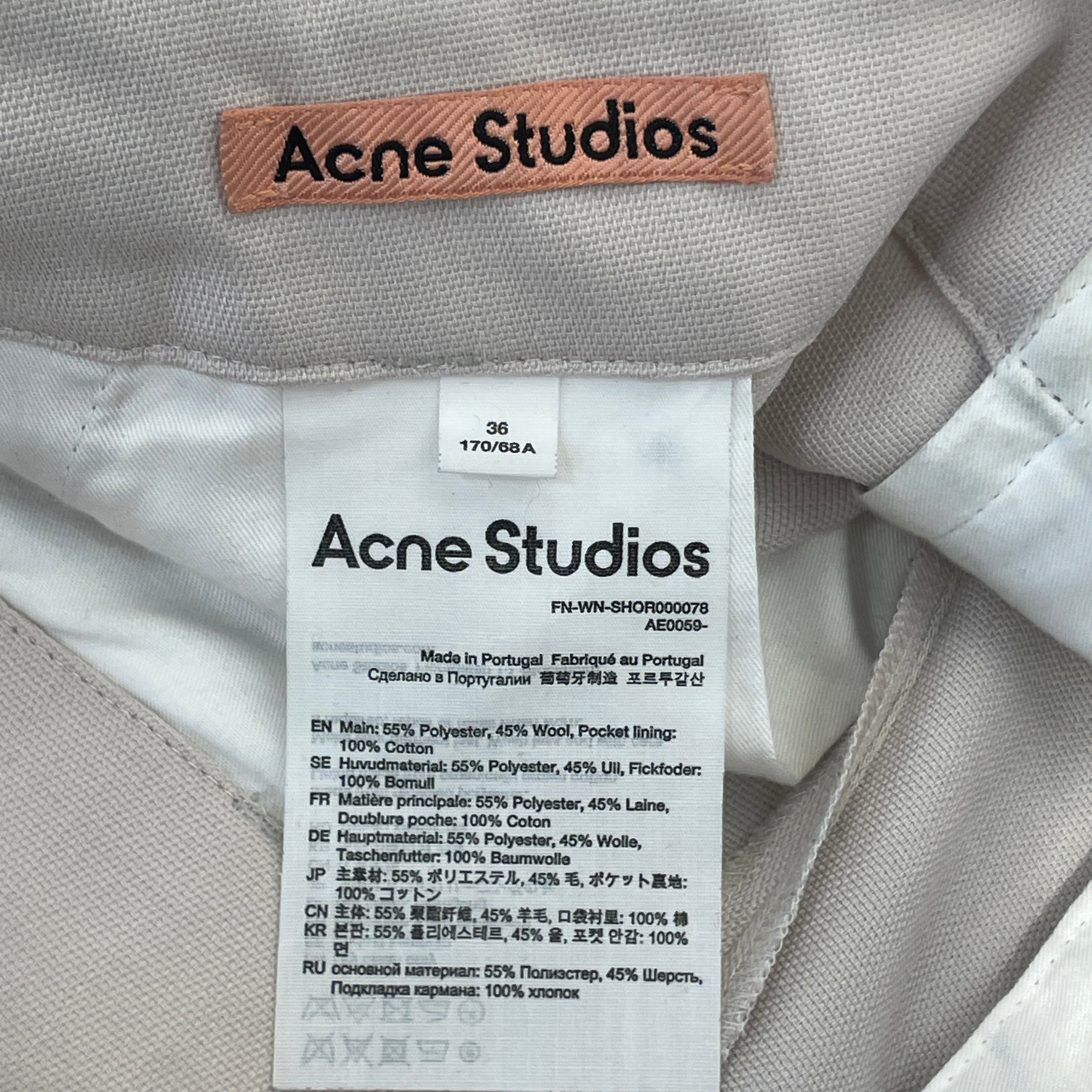 Acne Studios/Shorts/36/Wool/BEG/short view 3