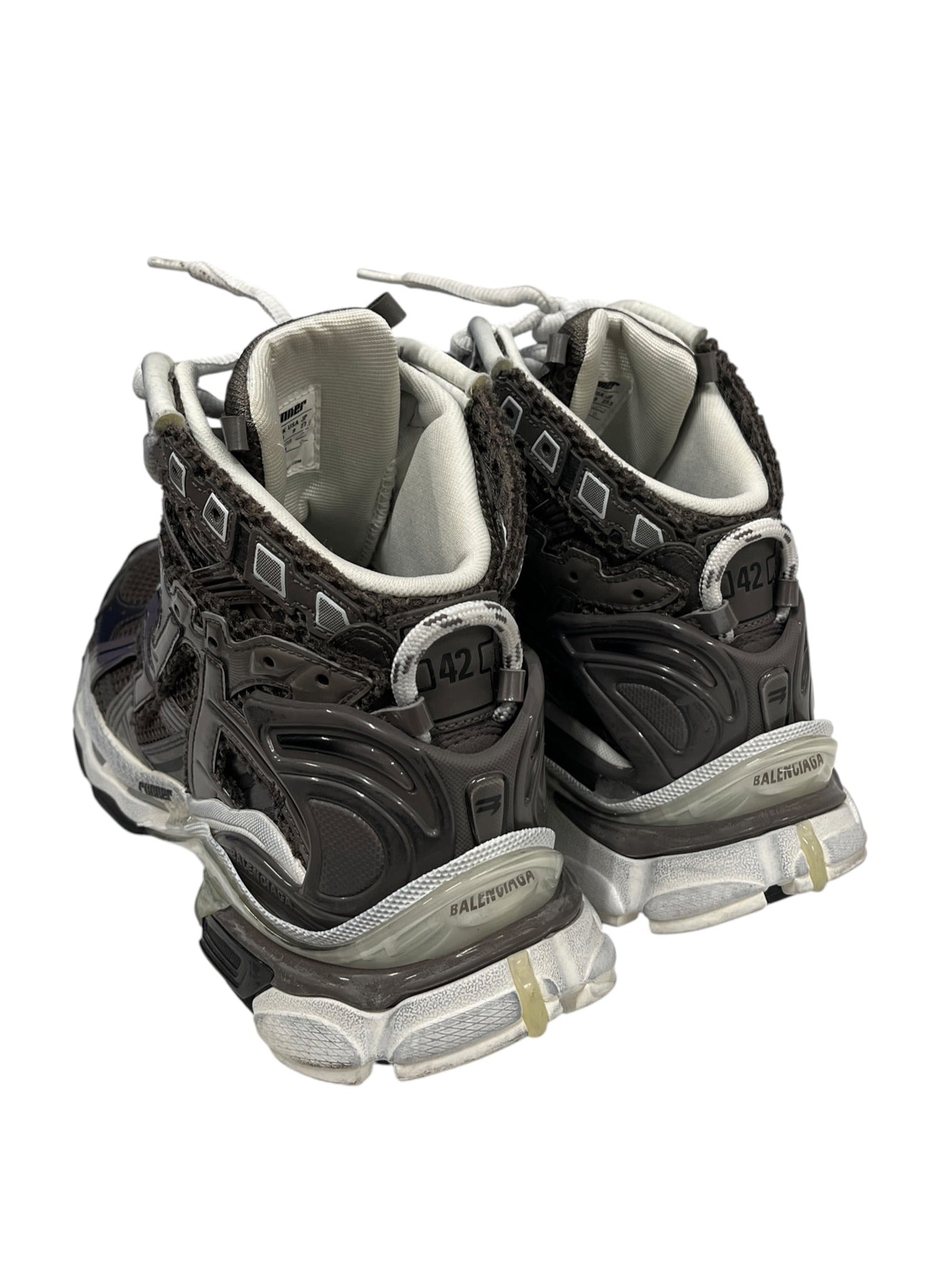 BALENCIAGA/Hi-Sneakers/US 9/Cotton/BRW/Runner view 2