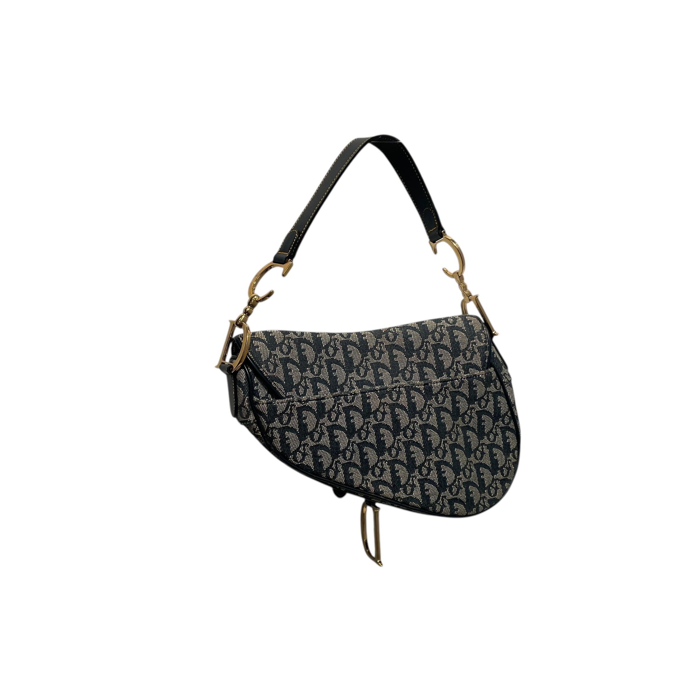 Christian Dior/Hand Bag/Monogram/NVY/saddle view 2