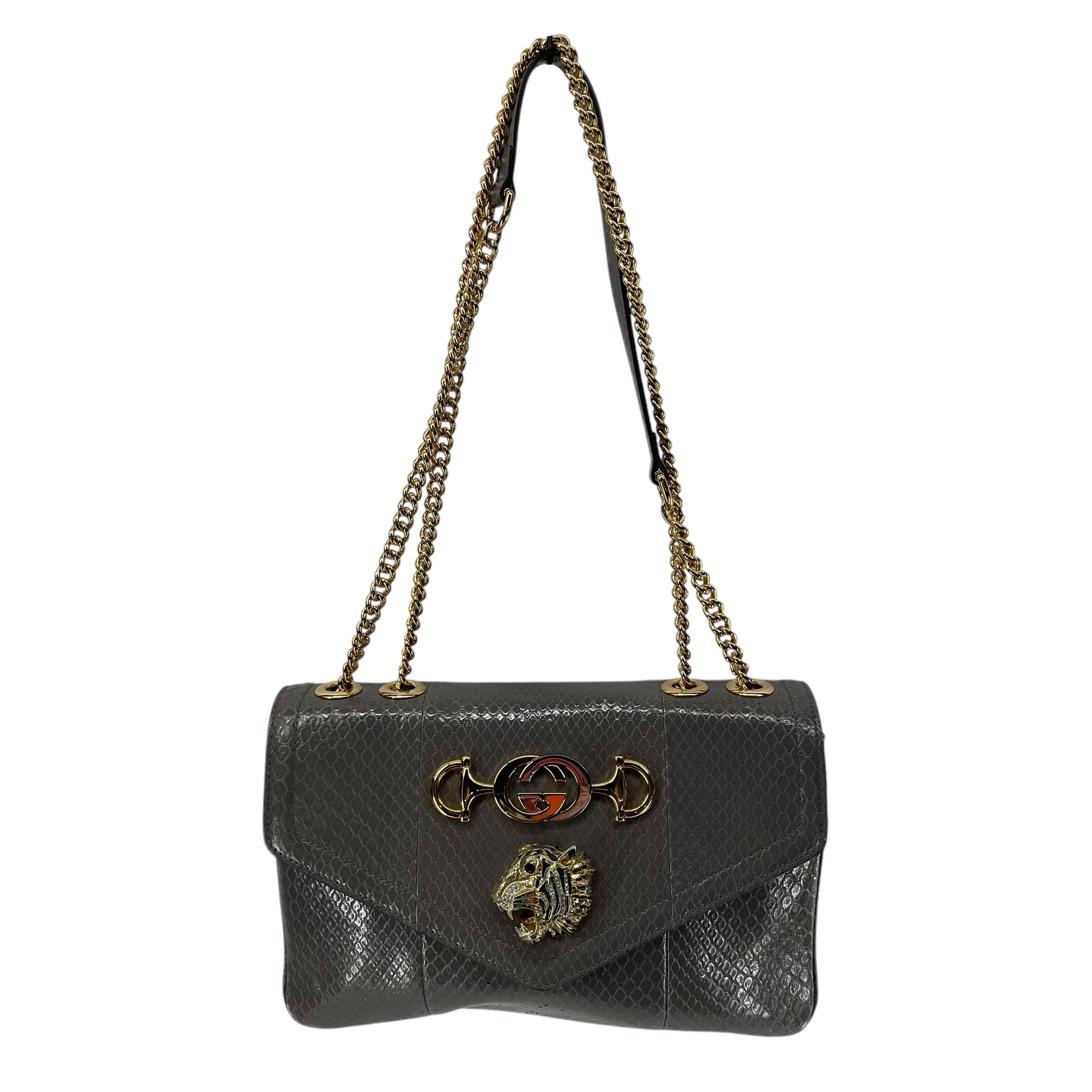 GUCCI/Cross Body Bag/Leather/GRY/PYTHON RAJAH view 1