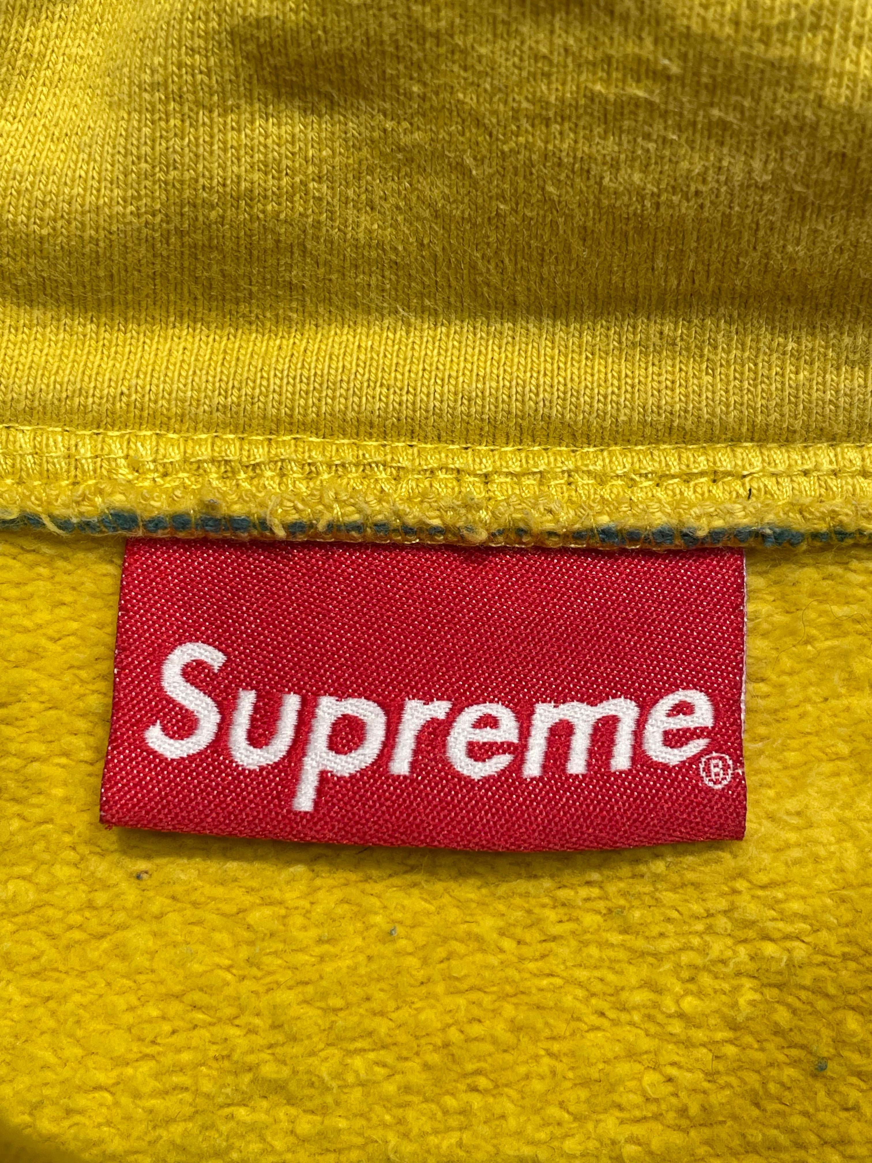 Supreme/Sweatshirt/XL/Border/Cotton/GRN/Teal and Yellow Half-Zip view 3
