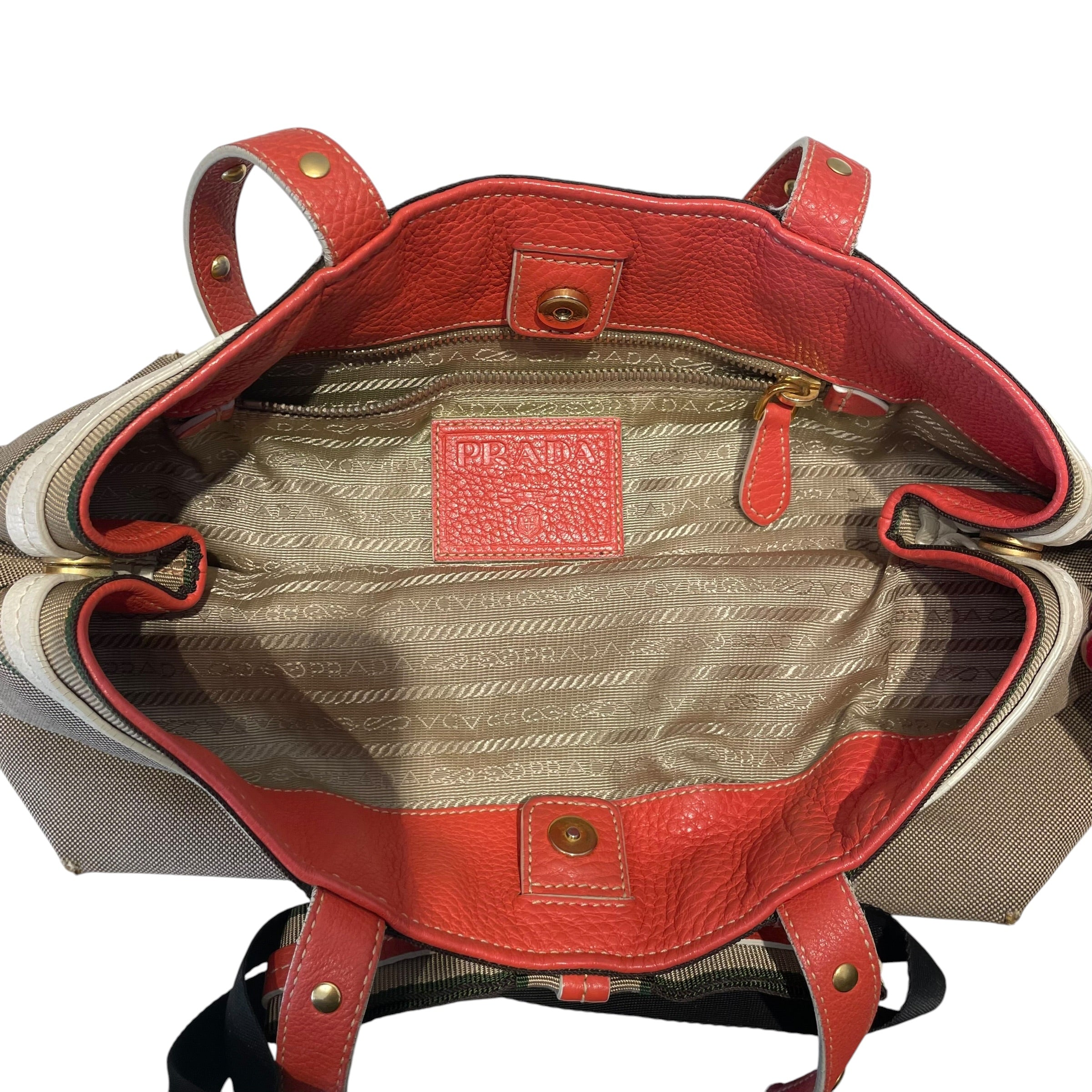 PRADA/Tote Bag/BEG/CANVAS BOW TOTE view 3