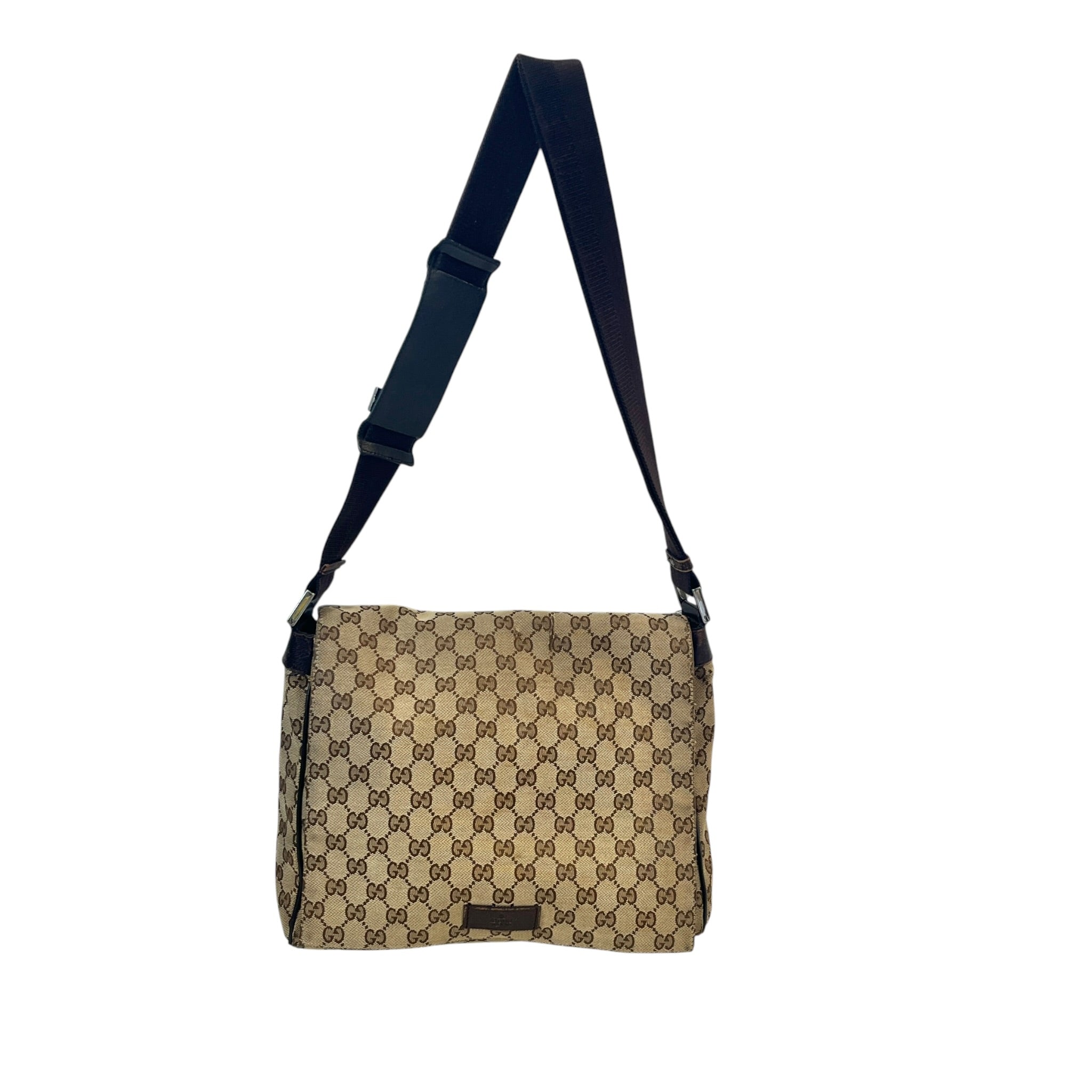 GUCCI/Cross Body Bag/Monogram/Cotton/BRW/VINTAGE MESSENGER BAG view 1