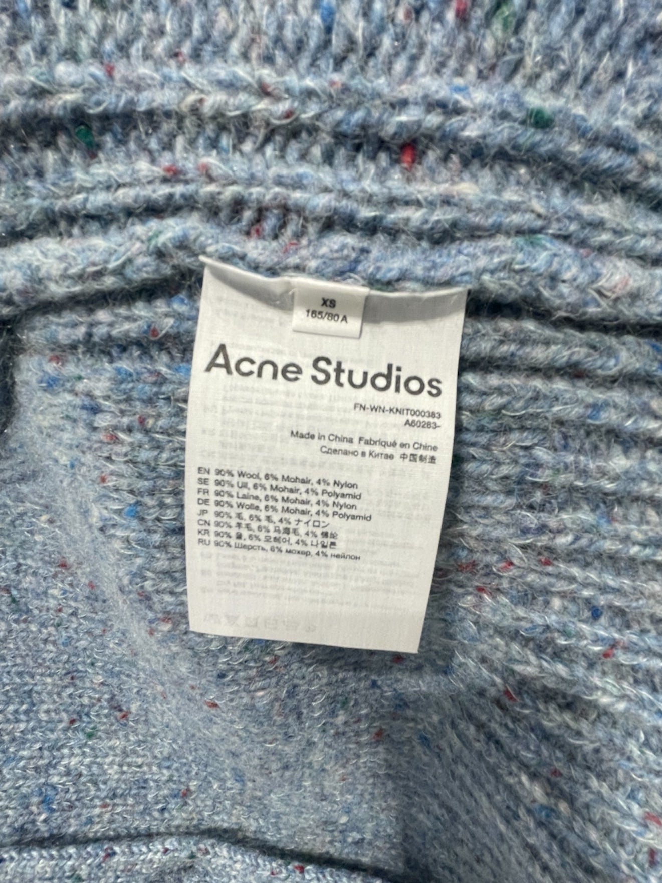 Acne Studios/Knitted Vest/XS/Wool/BLU/multicolor wool/buttons view 4