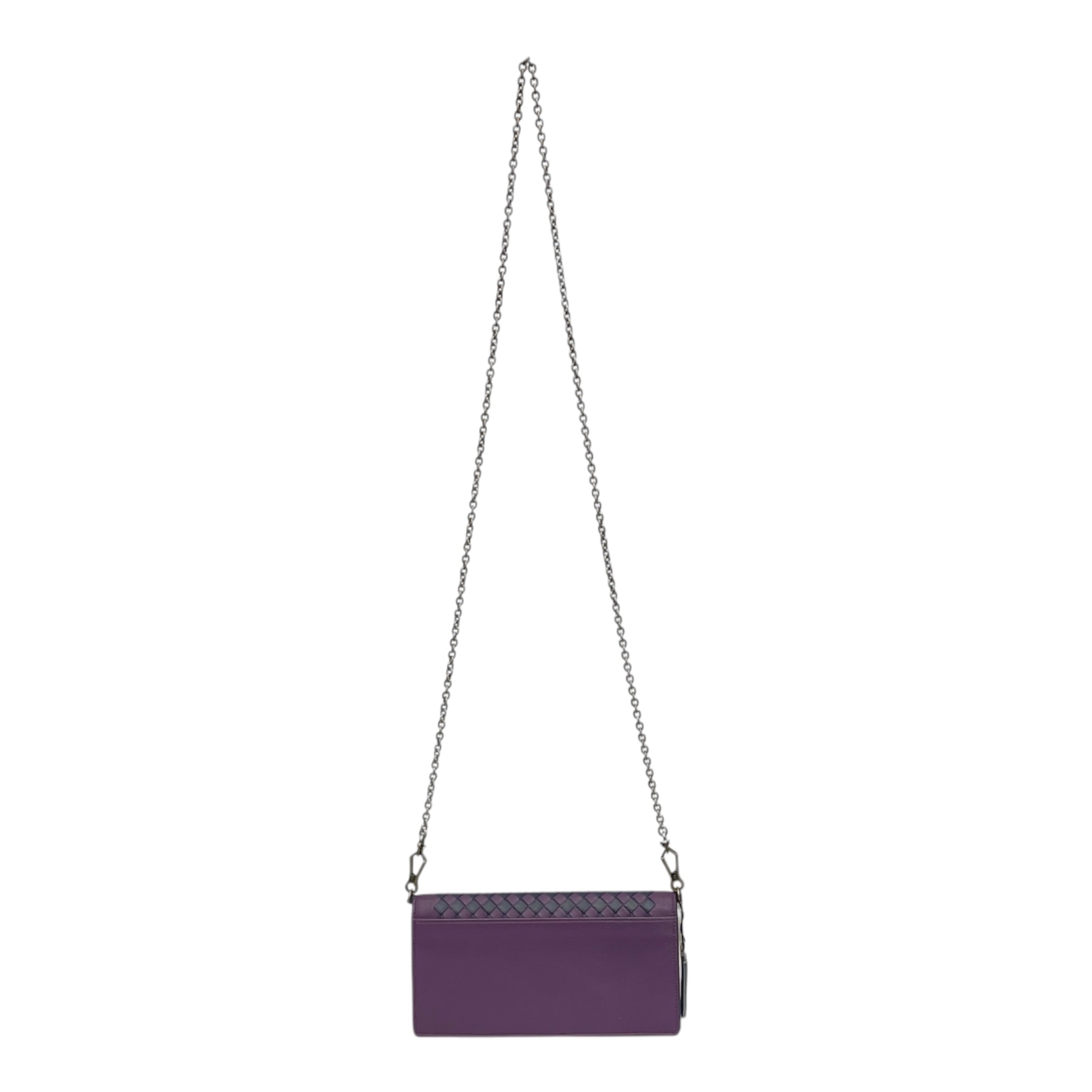 BOTTEGA VENETA/Cross Body Bag/Leather/PPL/PPL INDIGO WOVEN W CHAIN view 2