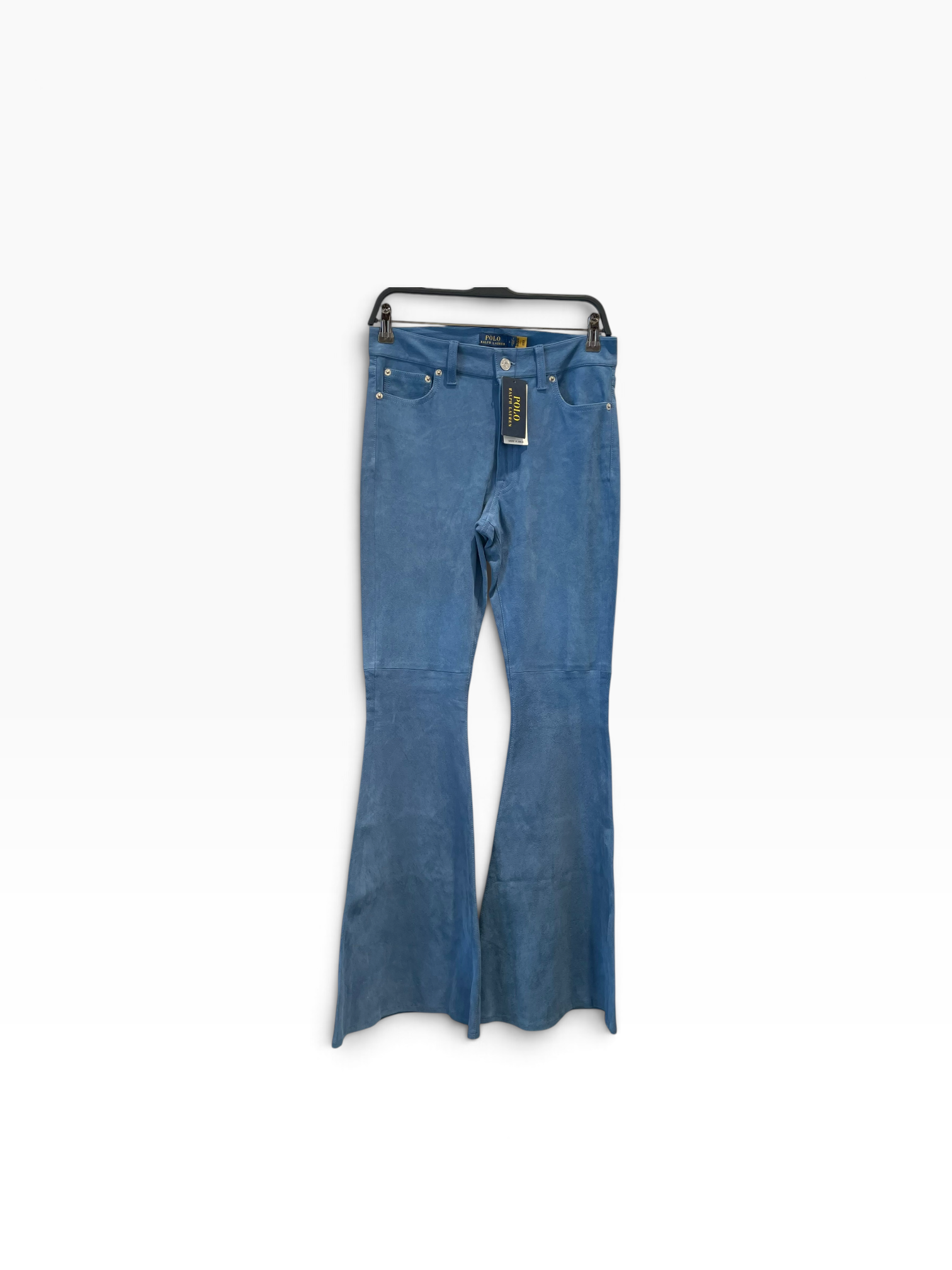 POLO RALPH LAUREN/Bootcut Pants/6/Lambskin/BLU/suede flare/silver rivets view 1