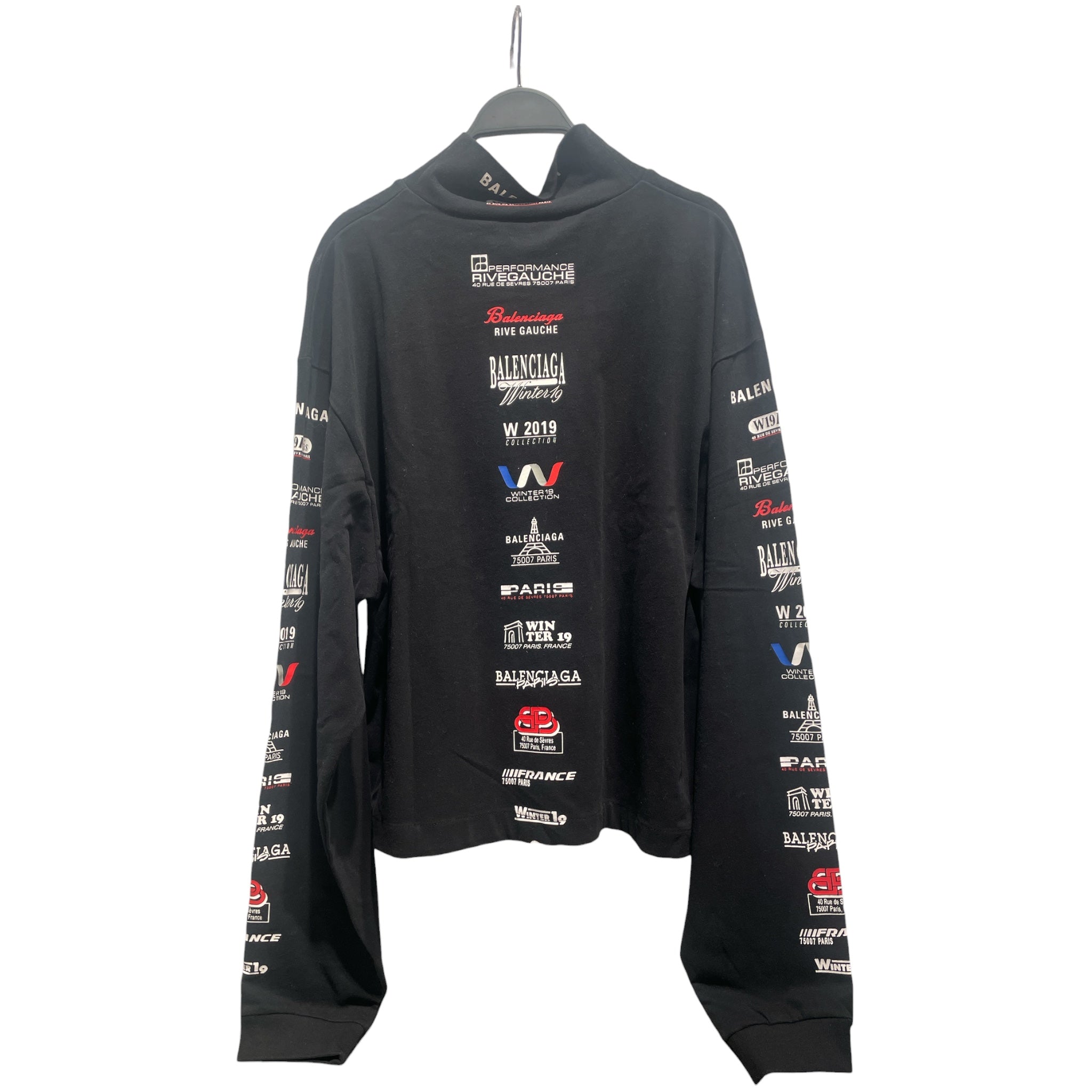 BALENCIAGA/LS T-Shirt/L/Cotton/BLK/Turtle Neck/Graphic/WINTER 19 PARIS view 2