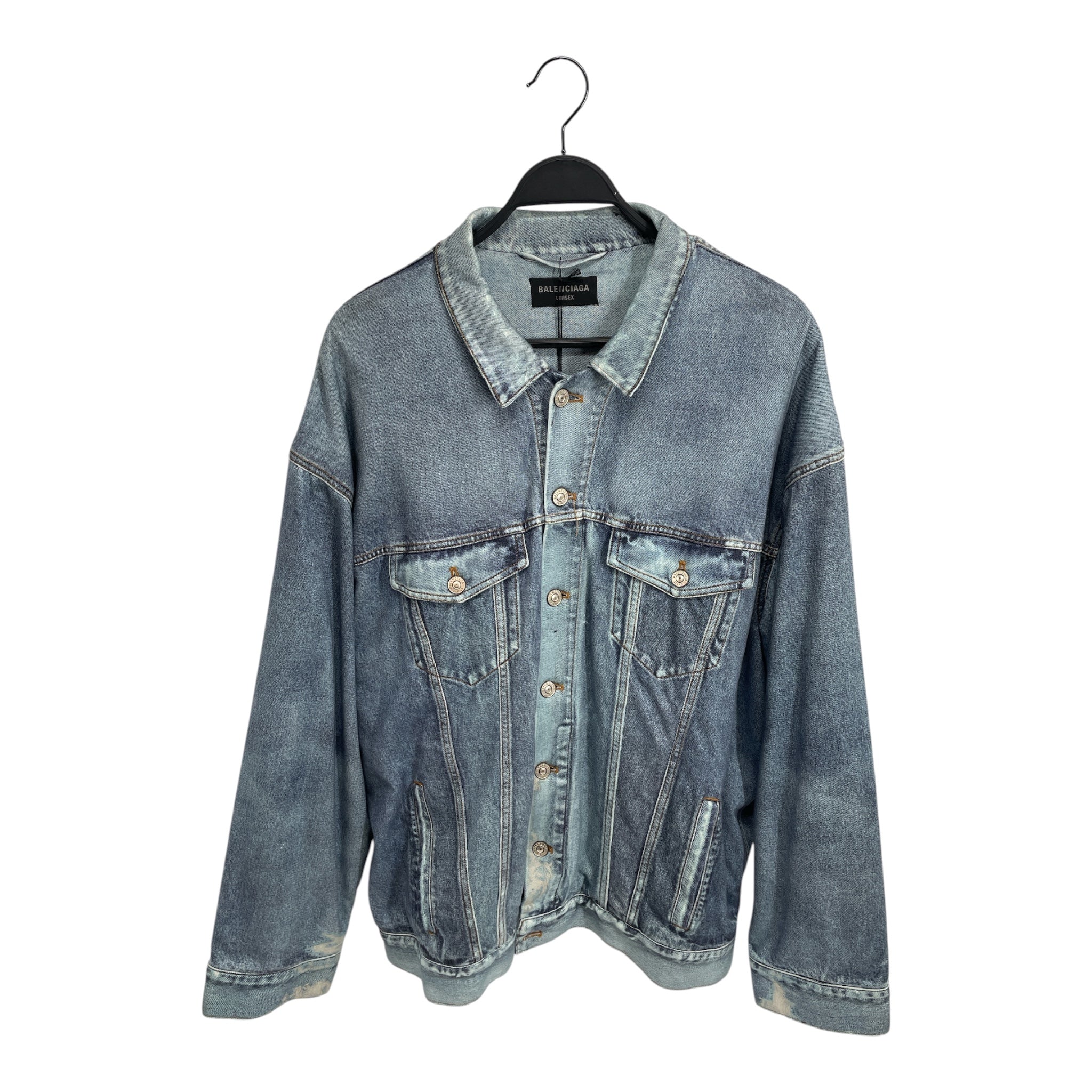 BALENCIAGA/Denim Jkt/3/BLU/All Over Print/DENIM GRAPHIC view 1