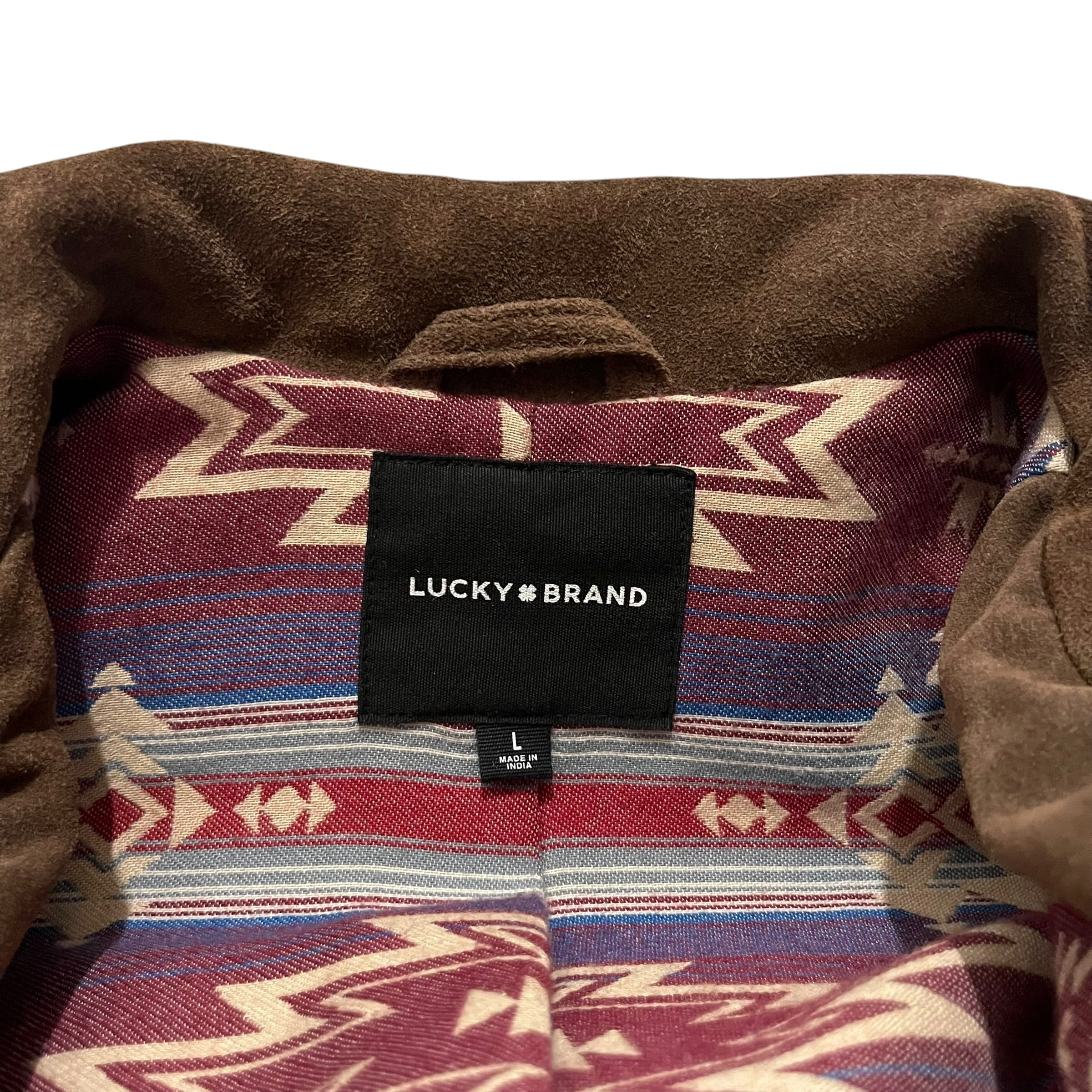 LUCKY BRAND/Leather Jkt/L/Suede/BRW/three pockets view 5