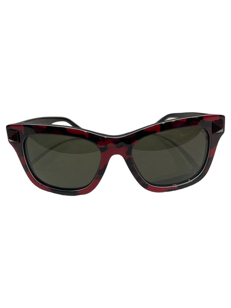 VALENTINO/Sunglasses/Animal Pattern/Plastic/RED/