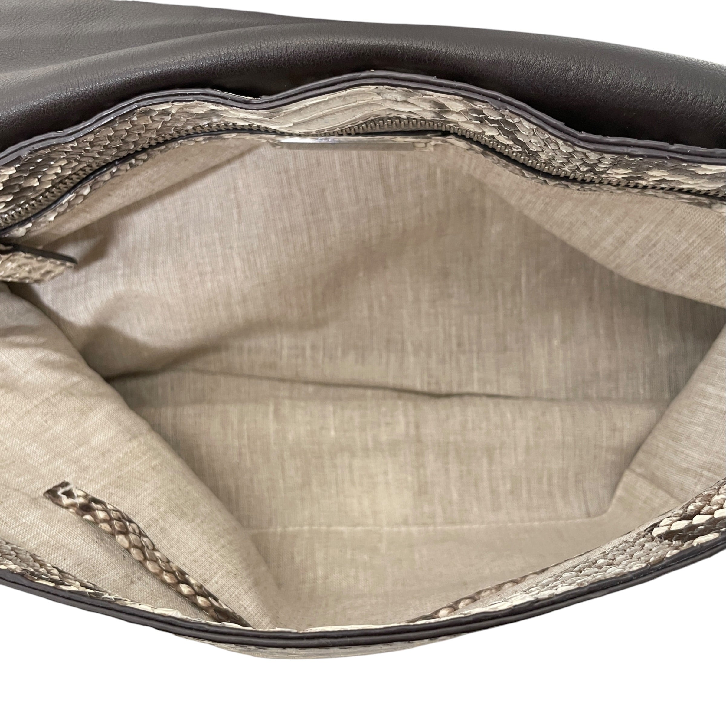 MICHAEL KORS/Cross Body Bag/Animal Pattern/KHK/snake skin fringe view 6