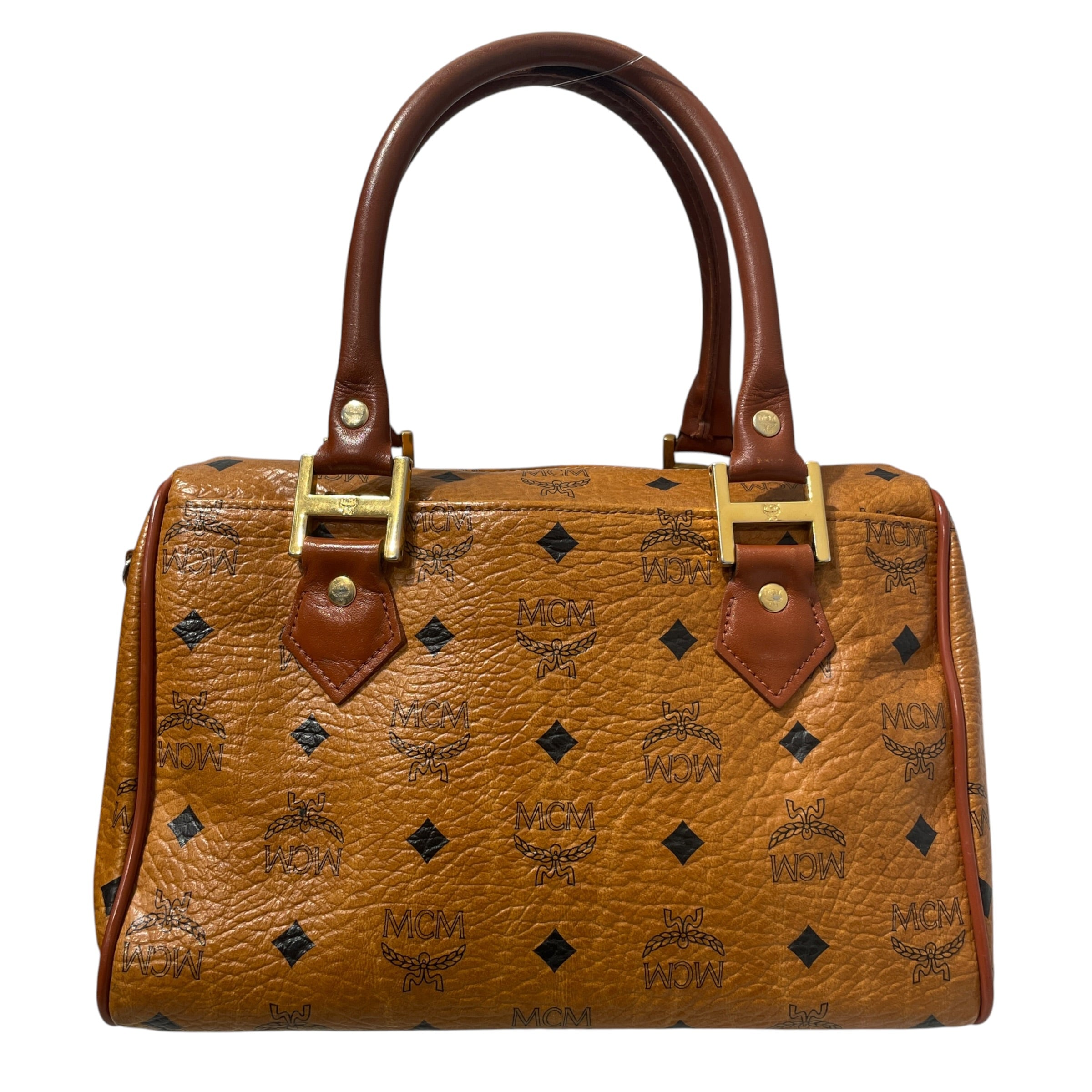 MCM/Hand Bag/Monogram/Leather/BRW/Cognac Visetos Boston Bag view 2