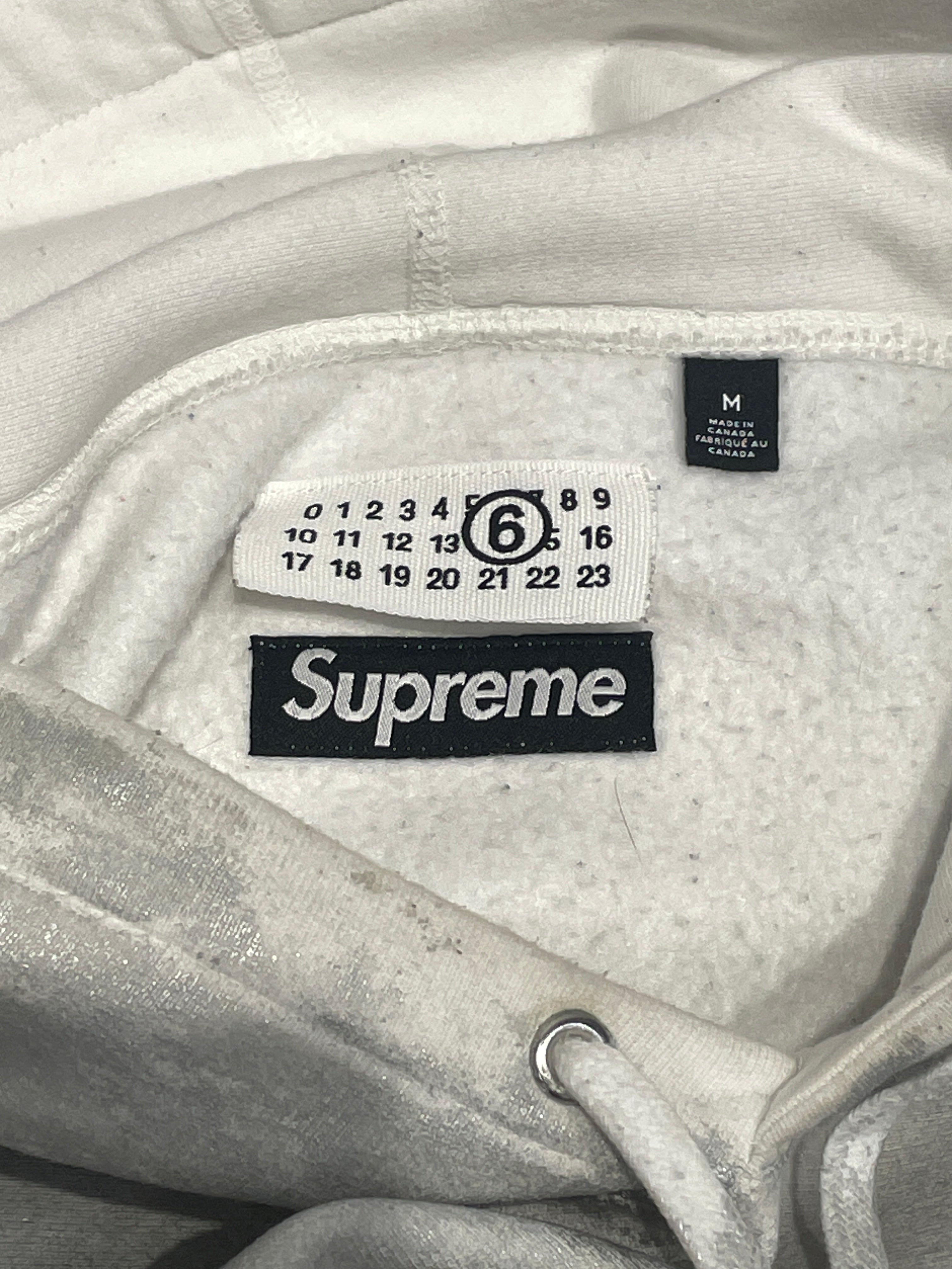 Supreme/MM6/Hoodie/M/Cotton/WHT/FOIL view 3