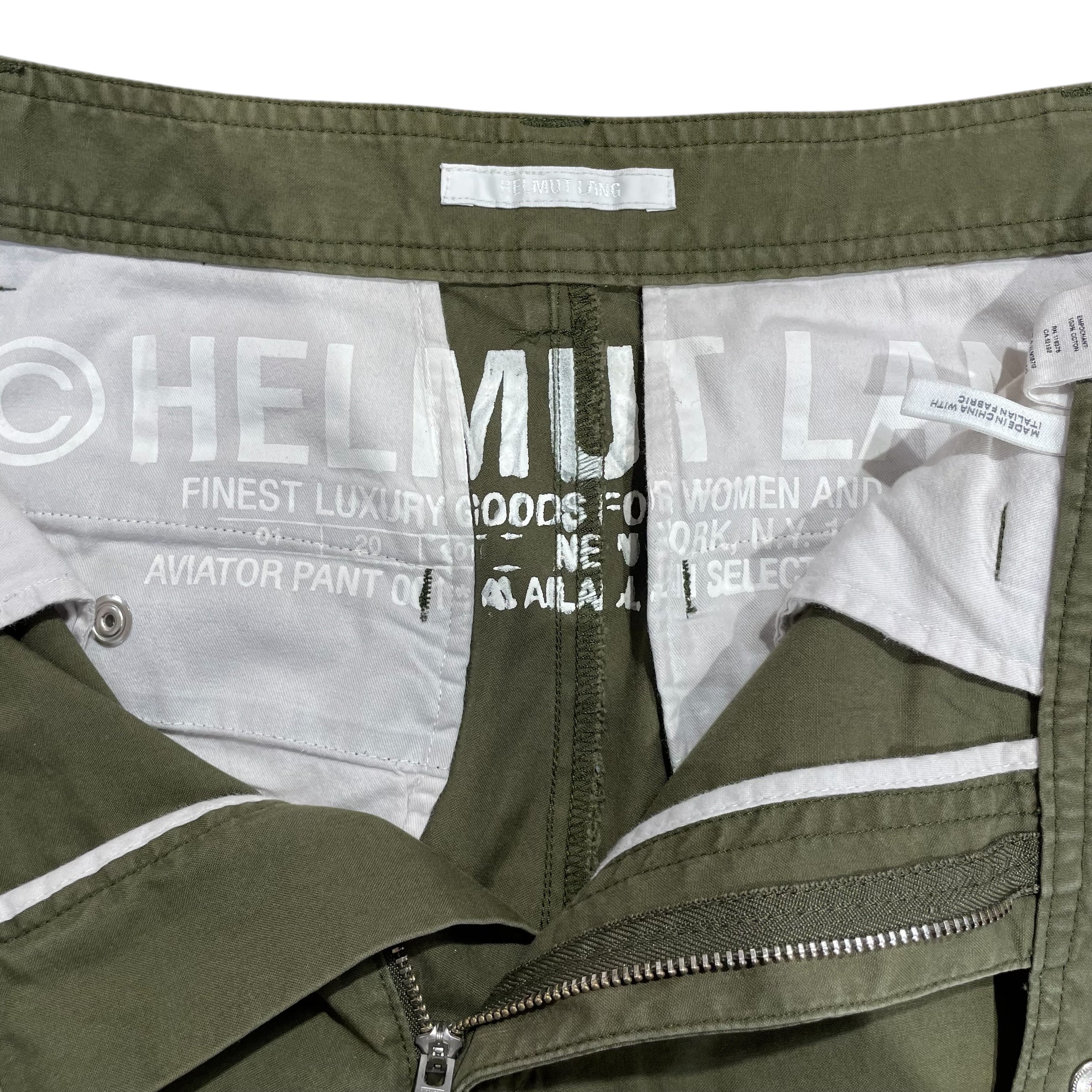 Helmut Lang/Cargo Pants/30/Cotton/GRN/Zipper Cargos view 4