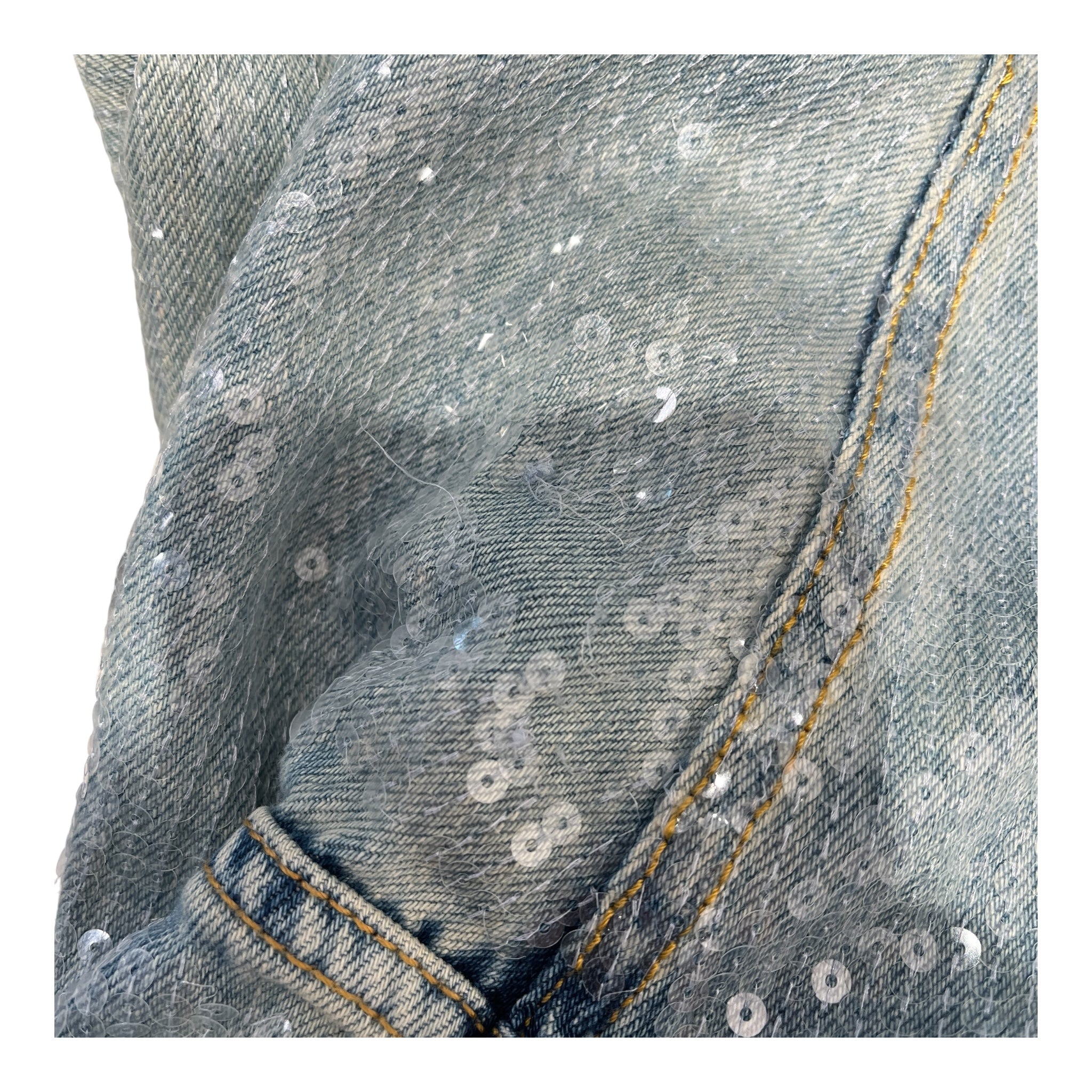 GOLDEN GOOSE/Straight Pants/28/Denim/BLU/Distressed/SEQUINS ALL OVER/RIPS IN LEGS view 4