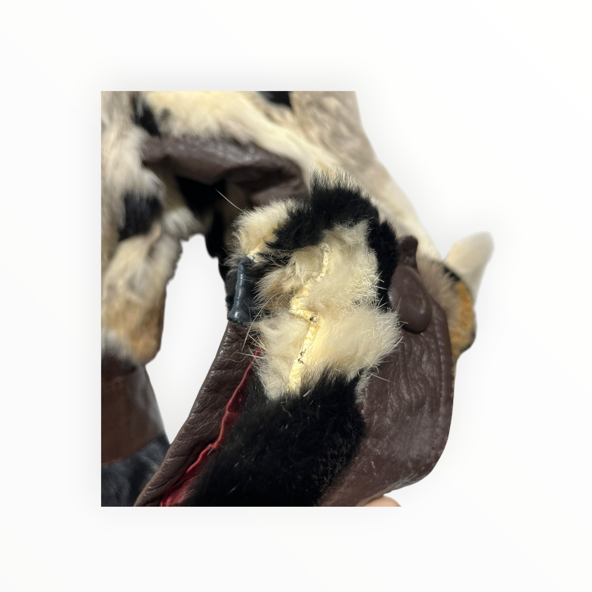 Evans/Coat/10/Animal Pattern/Silk/WHT/Fur/Damage on right shoulder view 8