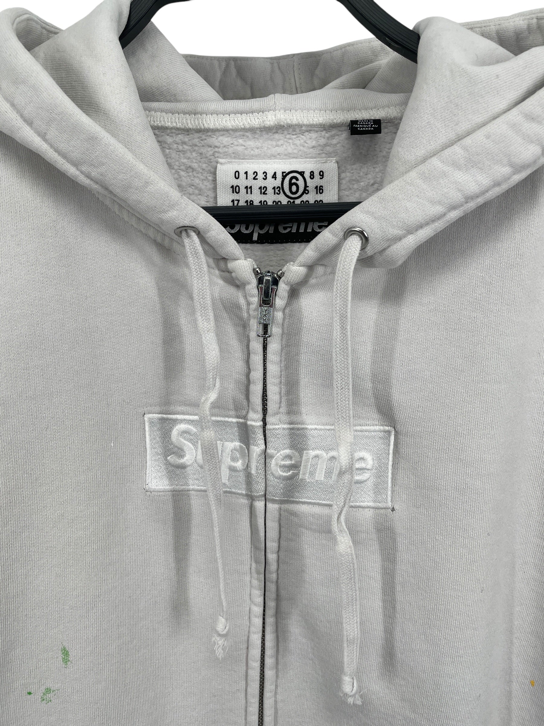 Supreme/Zip Up Hoodie/M/Cotton/WHT/PAINT SPLATTER view 2