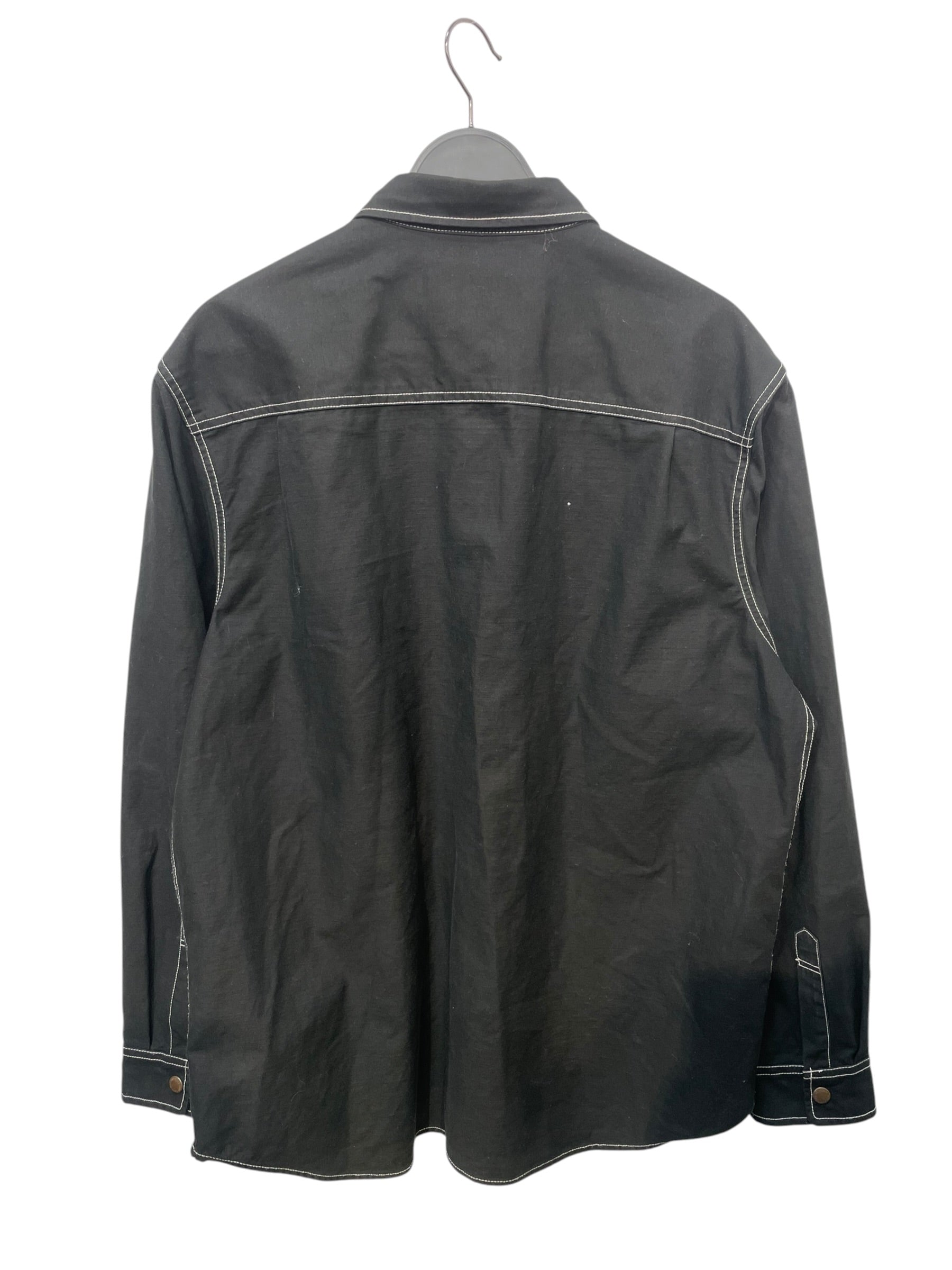 Supreme/LS Shirt/XL/Cotton/BLK/white stitching view 2