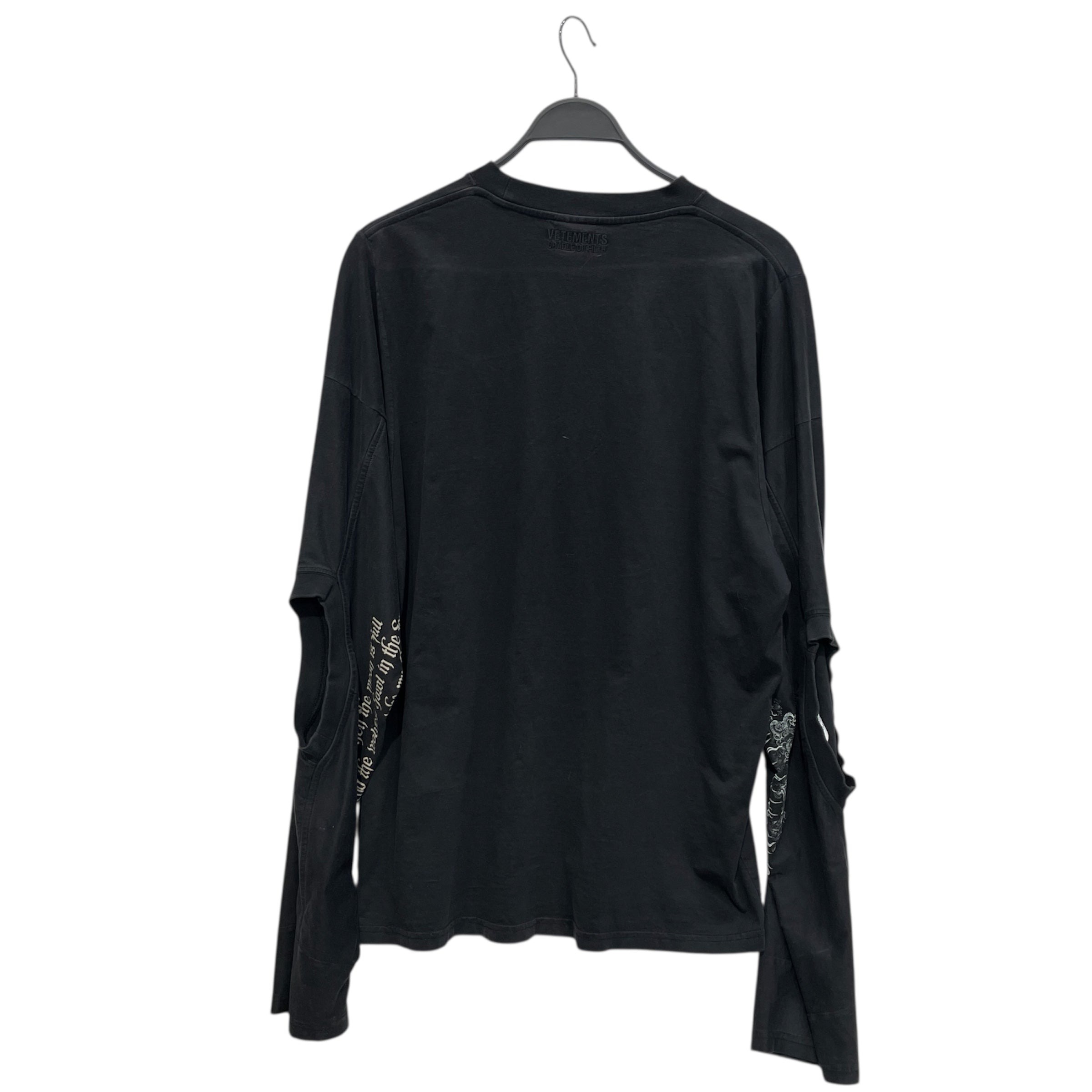 VETEMEMES/LS T-Shirt/S/Cotton/BLK/Graphic/VENGEFUL view 3