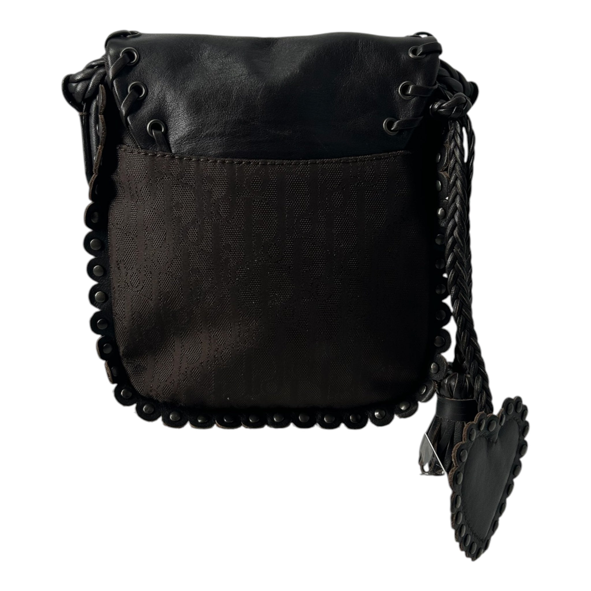 Christian Dior/Cross Body Bag/Leather/BRW/TROTTER MINI MONOCHROME HEART view 2