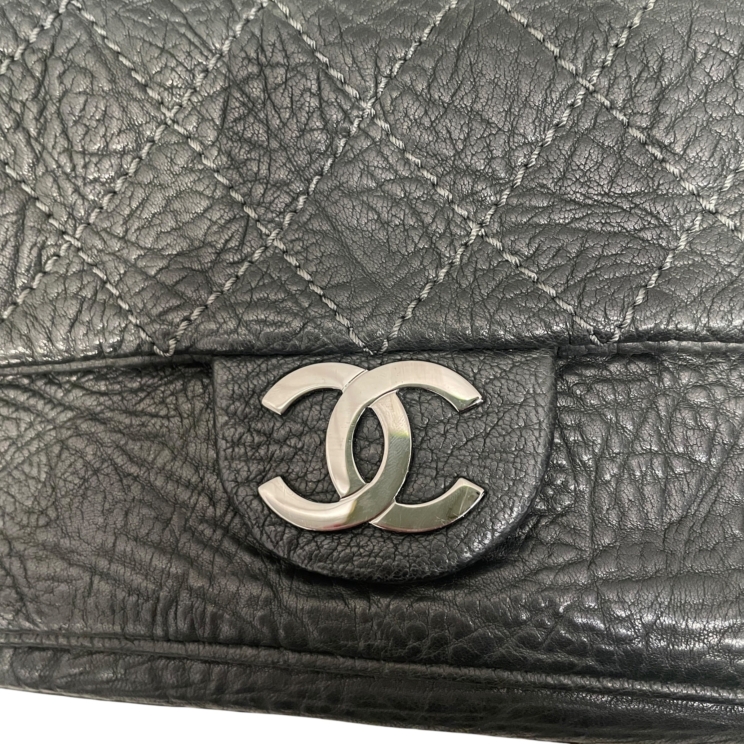 CHANEL/Hand Bag/Leather/GRY/CC LADY BRAID FLAP BAG view 4