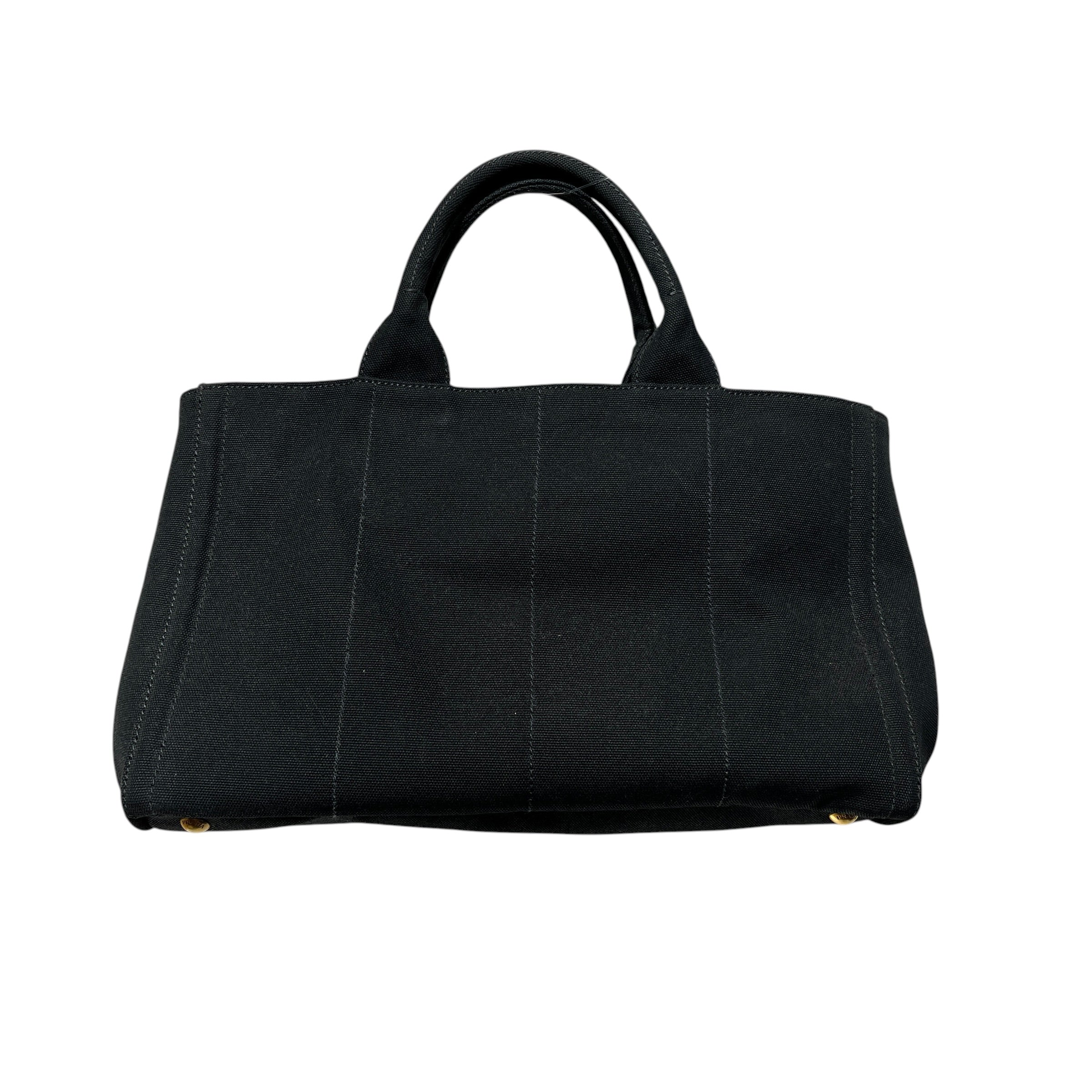 PRADA/Tote Bag/Cotton/BLK/jewled/ canapa canvas view 2