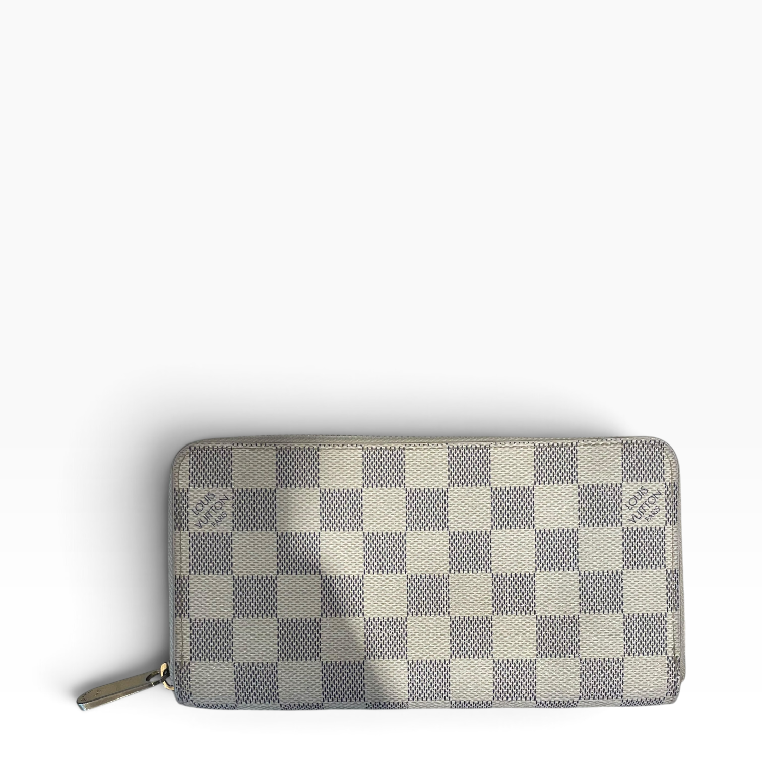 LOUIS VUITTON/Long Wallet/Monogram/Leather/WHT/L's/damier round zippy