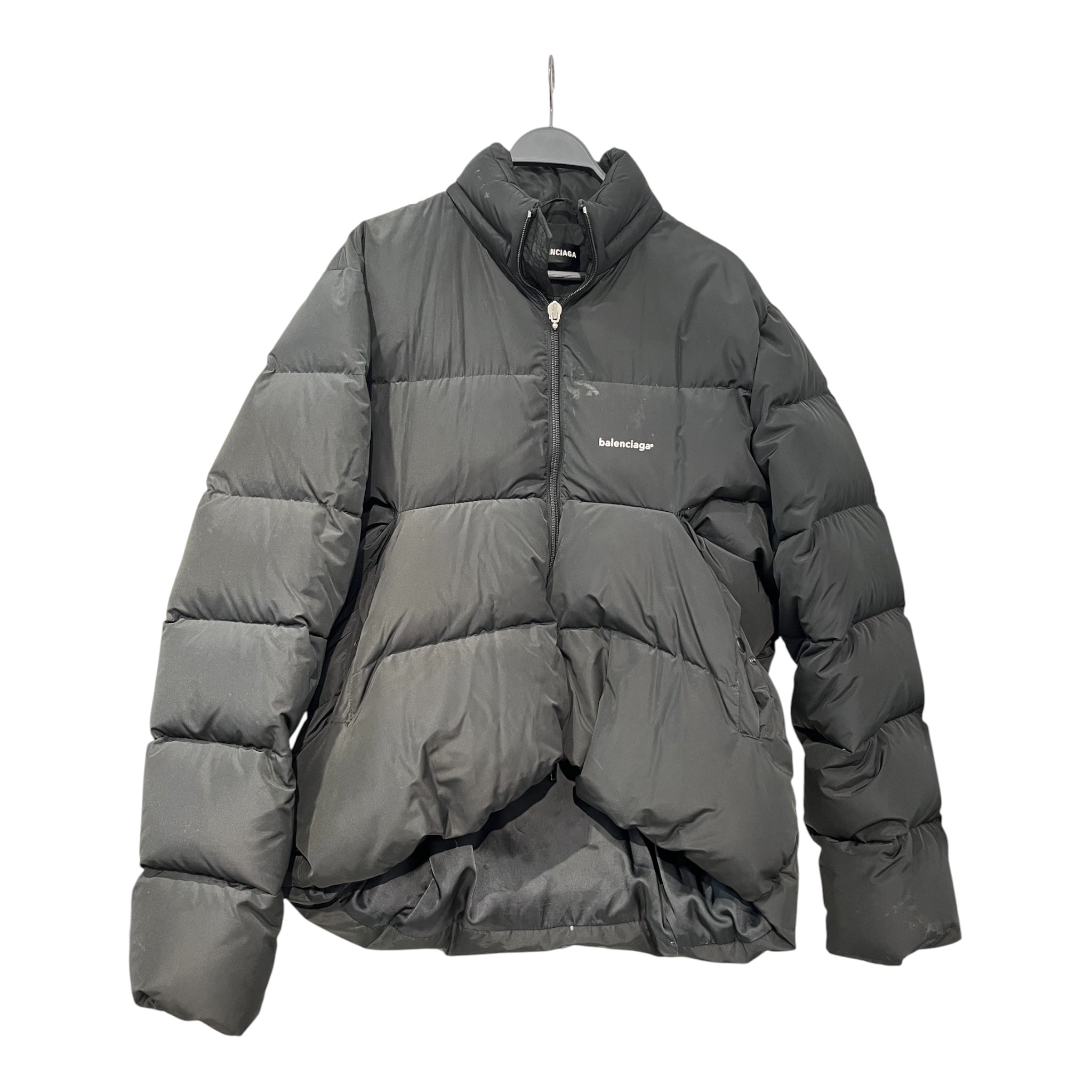 BALENCIAGA/Puffer Jkt/48/Cotton/BLK/LOGO DOWN view 1
