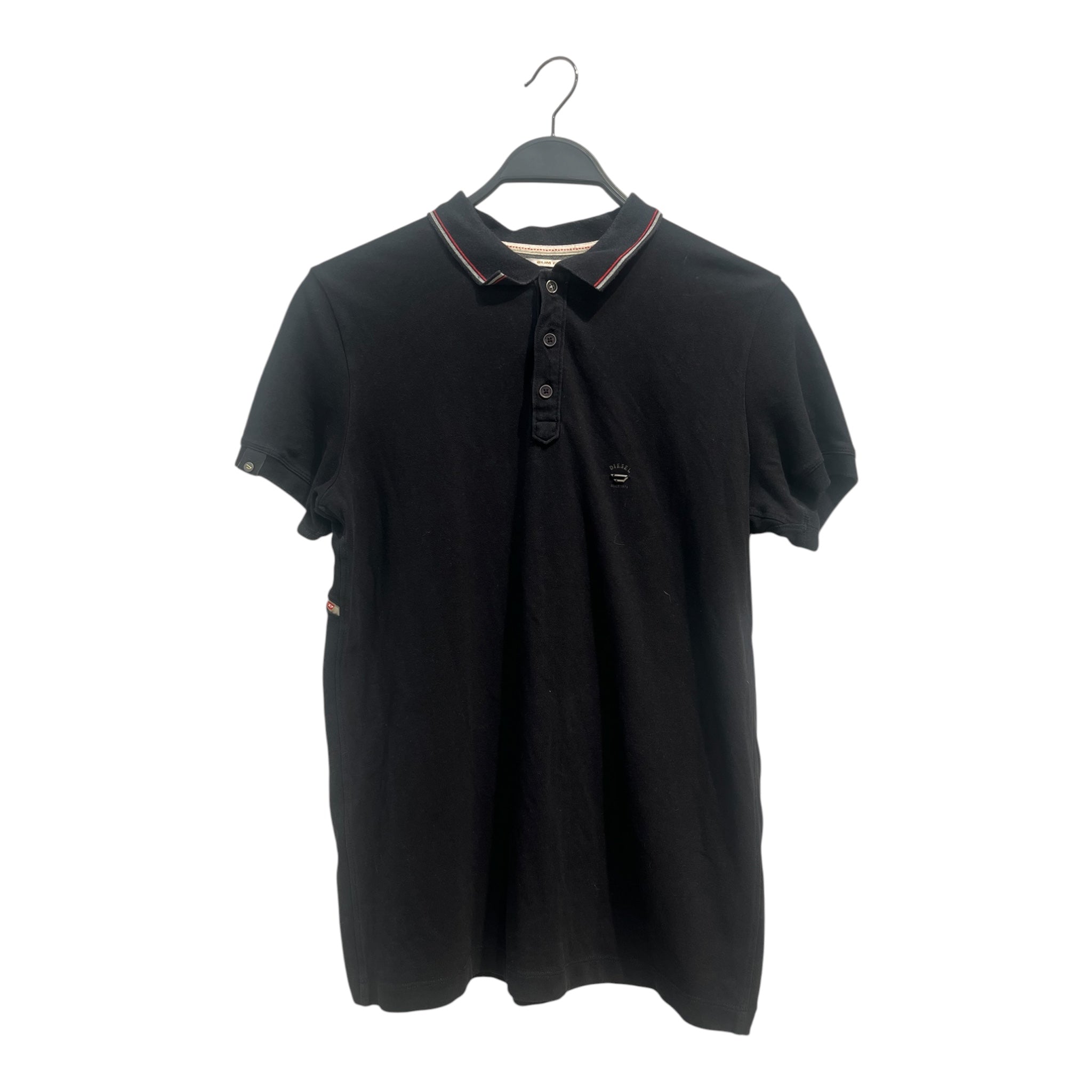 DIESEL/Polo Shirt/M/Cotton/BLK/METAL LOGO ON HEART view 1