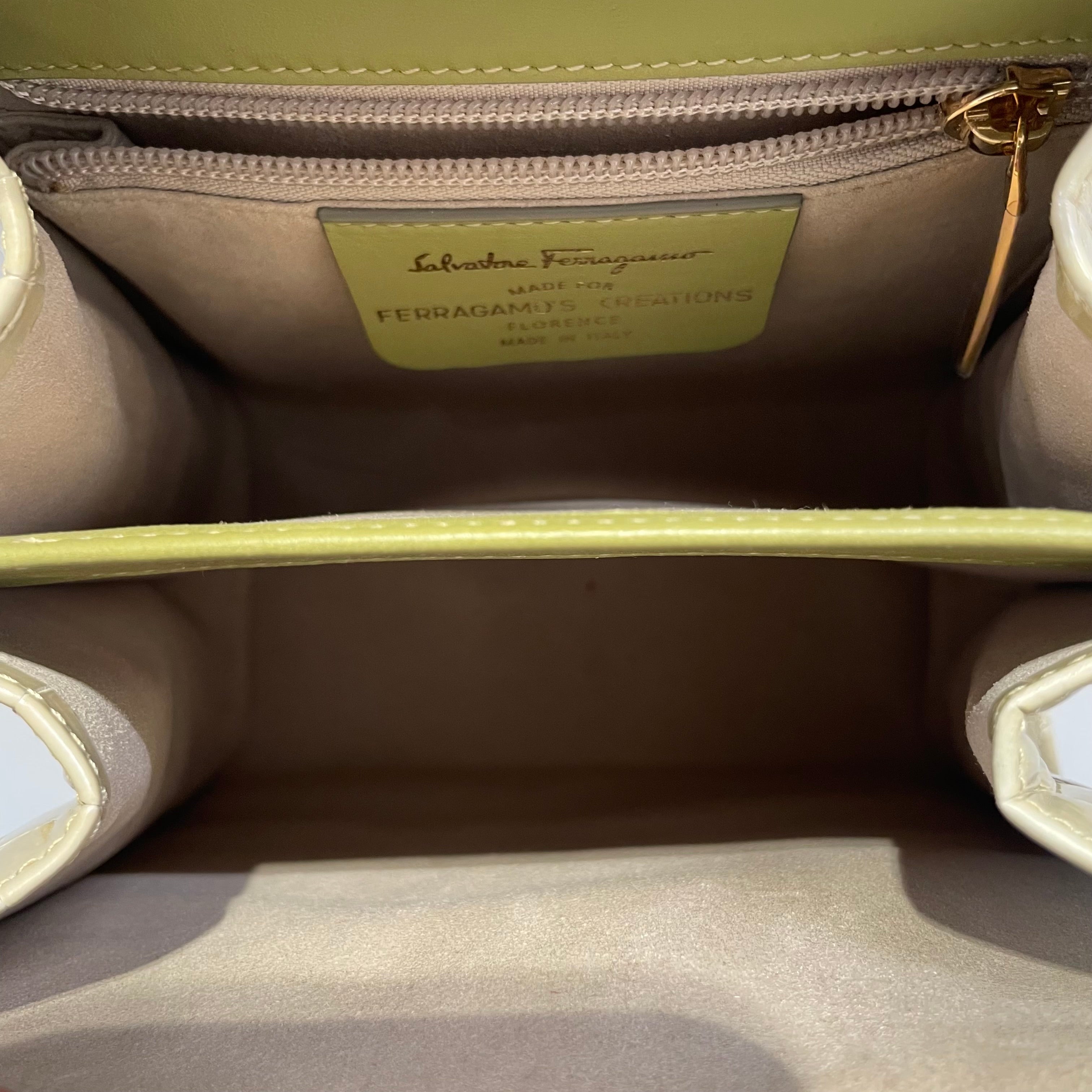 Salvatore Ferragamo/Hand Bag/Animal Pattern/GRN/gld hard/croc/ferragamos creat view 6