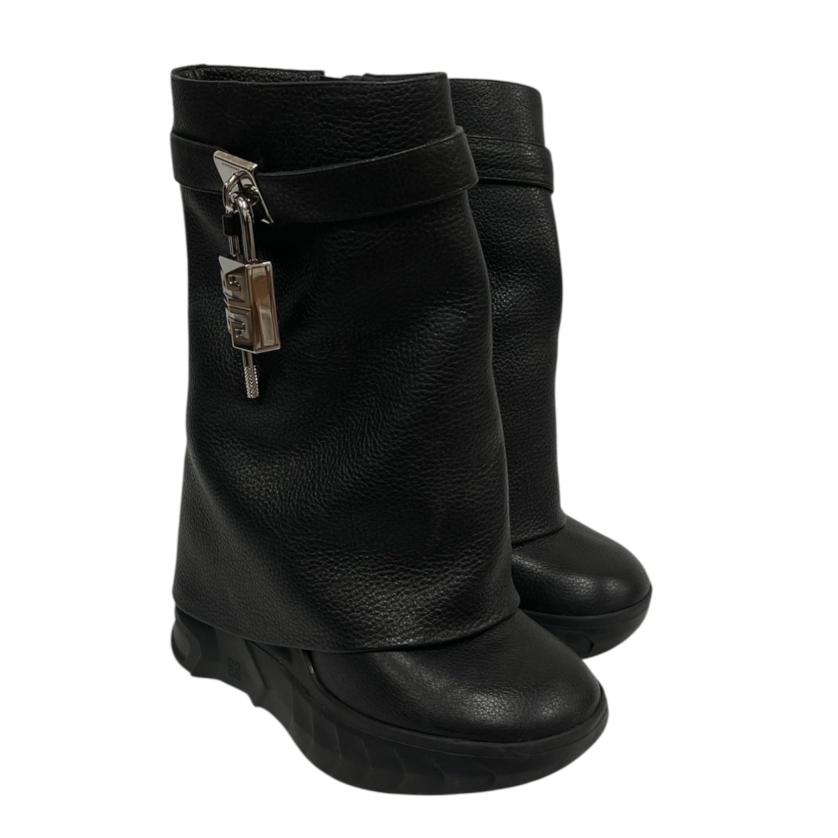 GIVENCHY/Boots/EU 35/Leather/BLK/Shark Lock Ankle Boots view 1