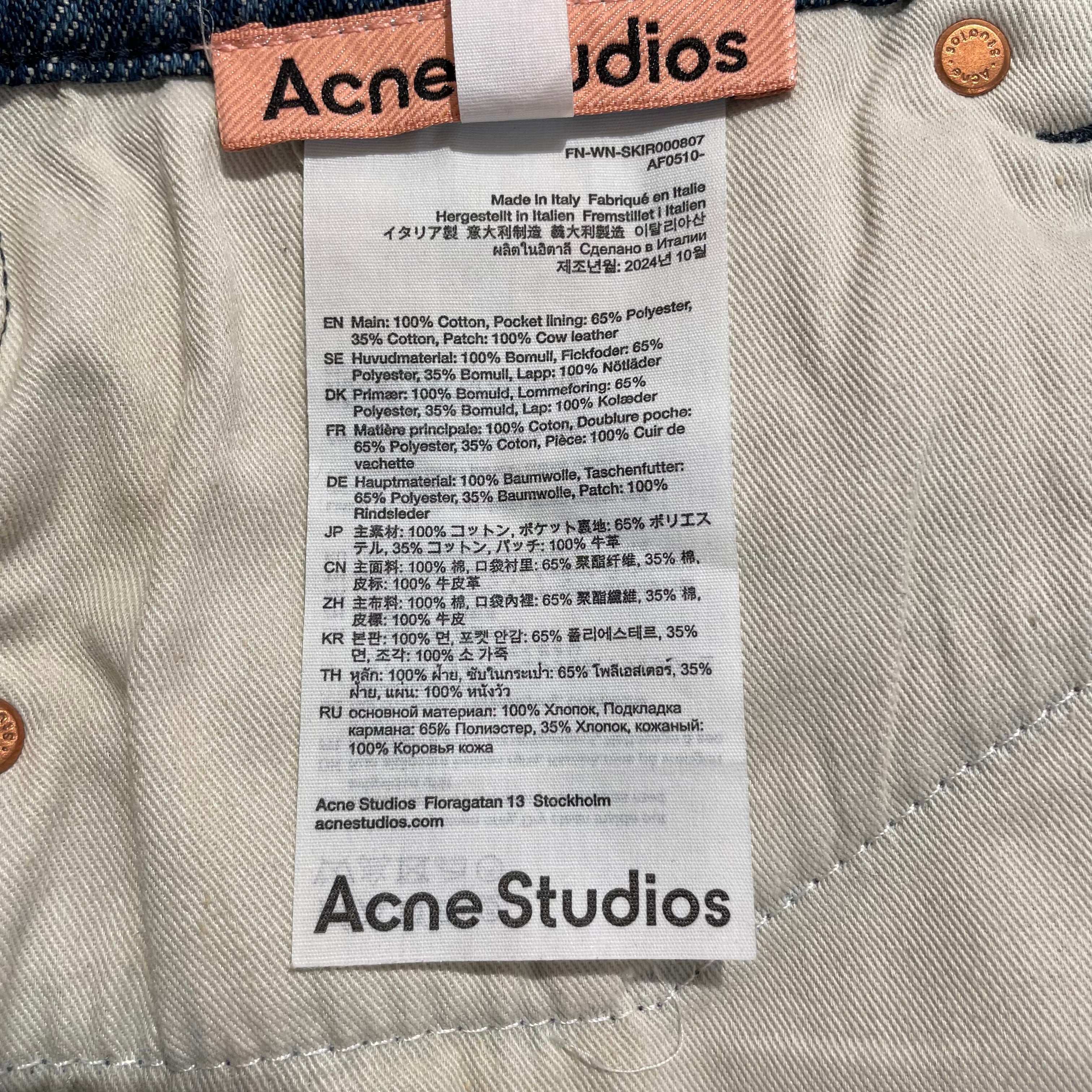Acne Studios/Skirt/36/Cotton/BLU/Distressed Mini SKIR000807 view 4