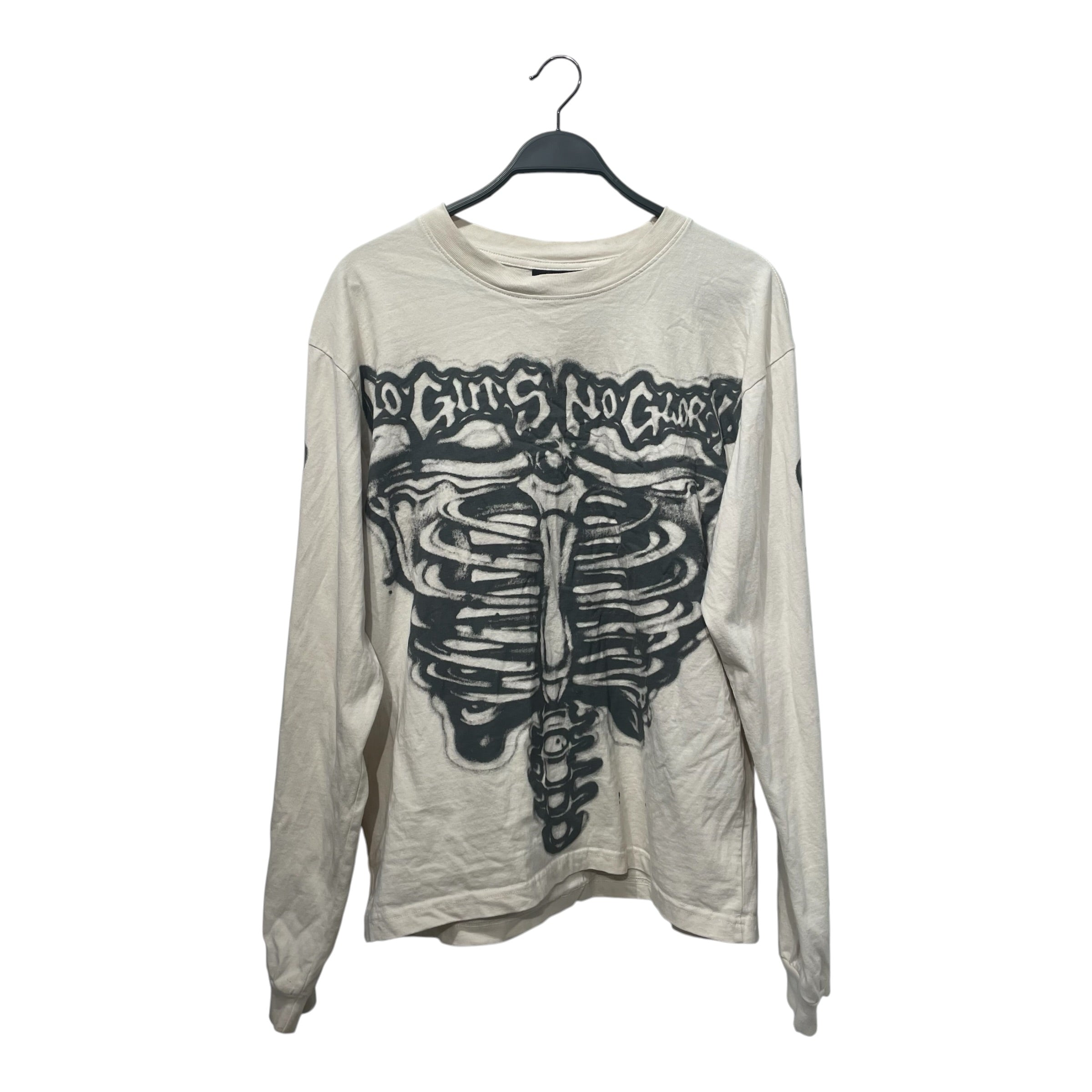 HELLSTAR/LS T-Shirt/S/Cotton/WHT/Graphic/skeleton view 1