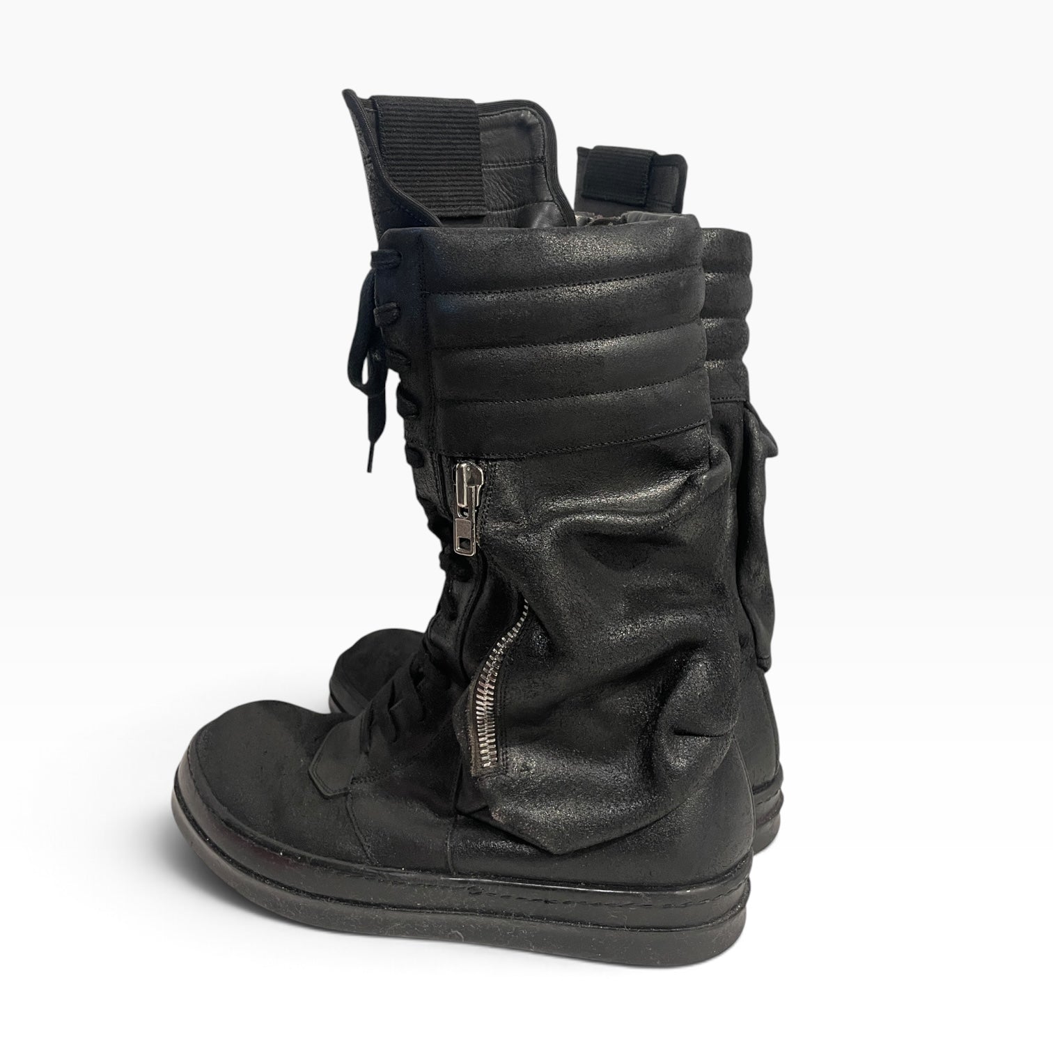 Rick Owens/Hi-Sneakers/EU 43/Leather/BLK/cargo basket view 2