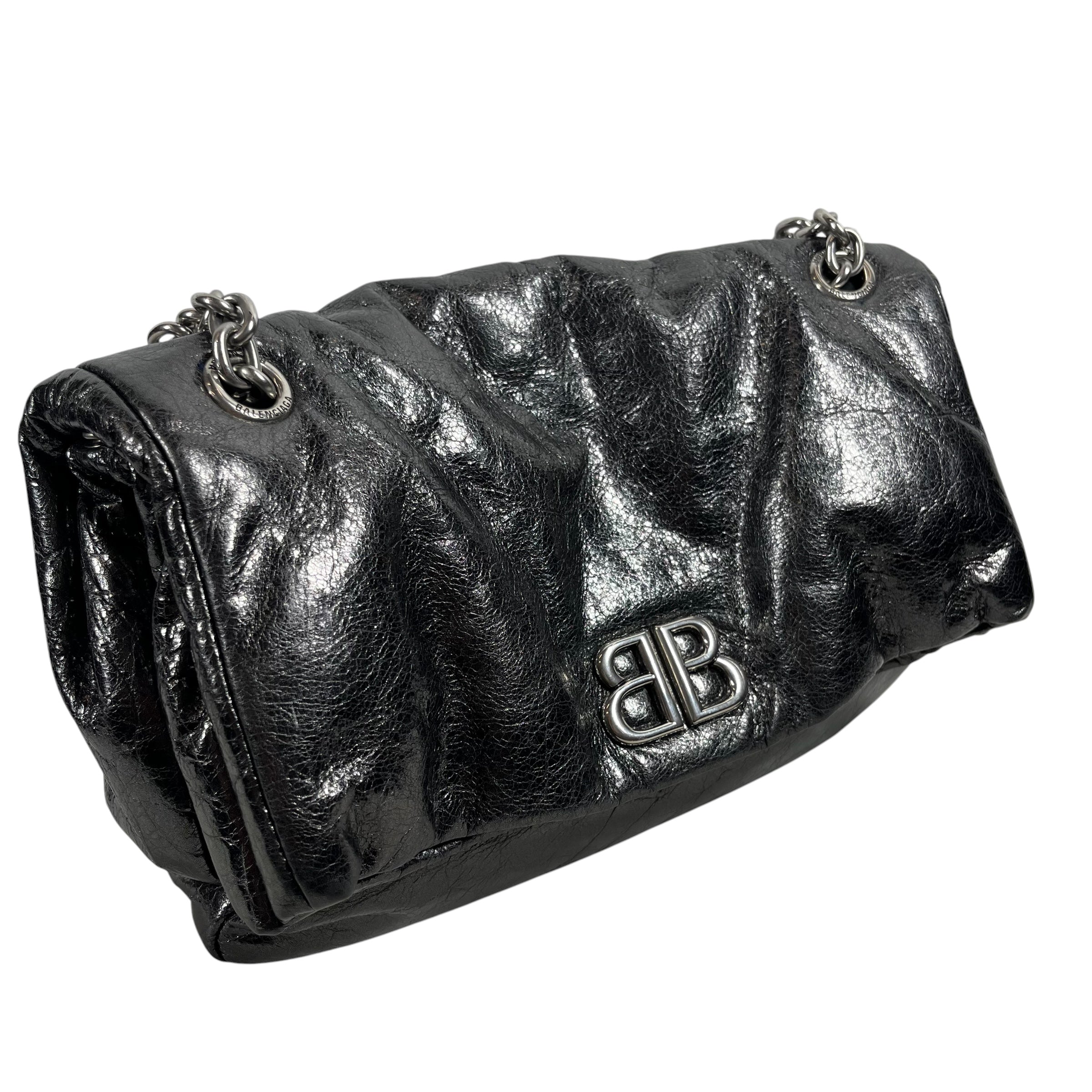 BALENCIAGA/Tote Bag/Leather/SLV/Monaco Chain Tote view 6
