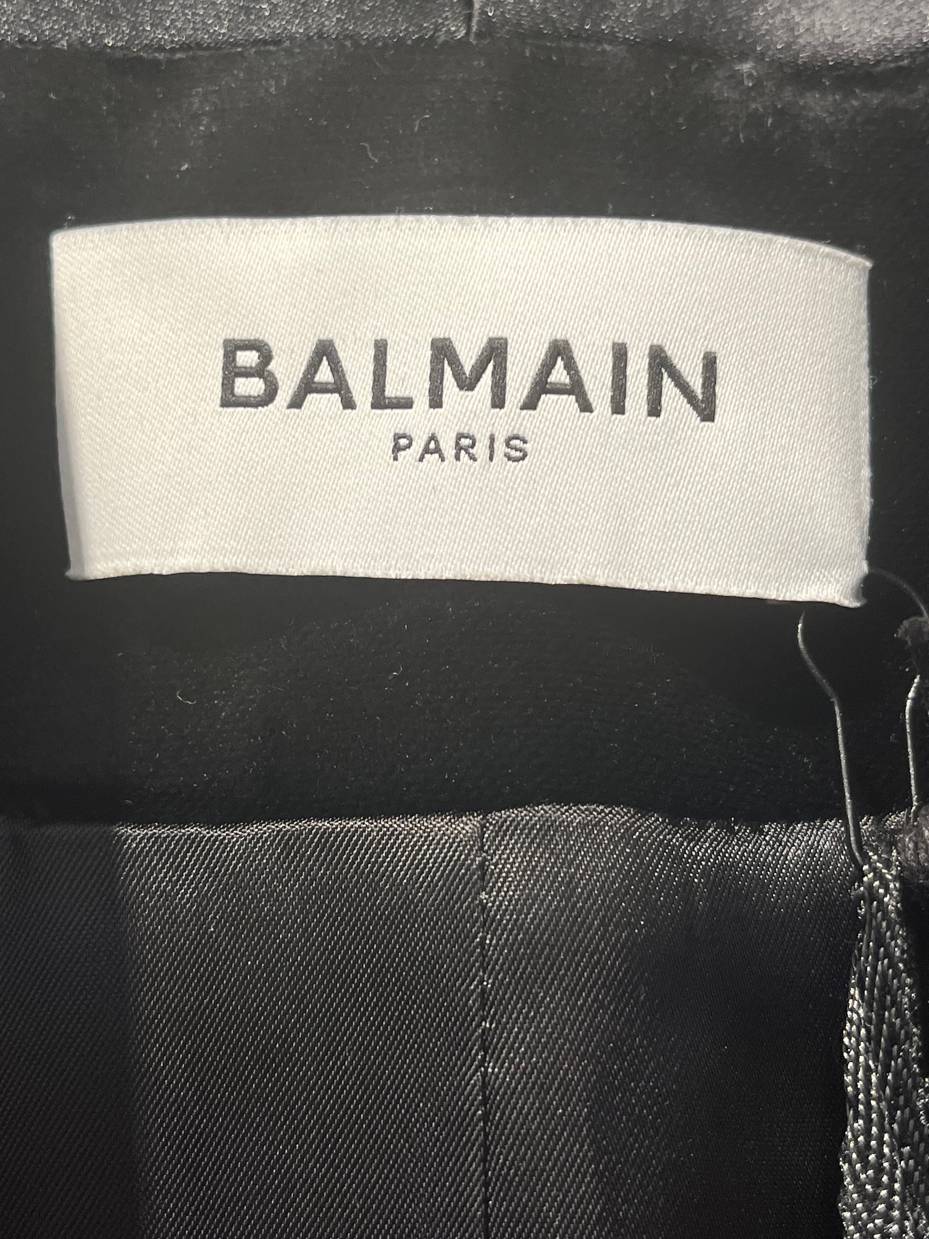 BALMAIN/Tailored Jkt/36/Velour/BLK/Single Breasted/SHAWL COLLAR/VELVET view 5