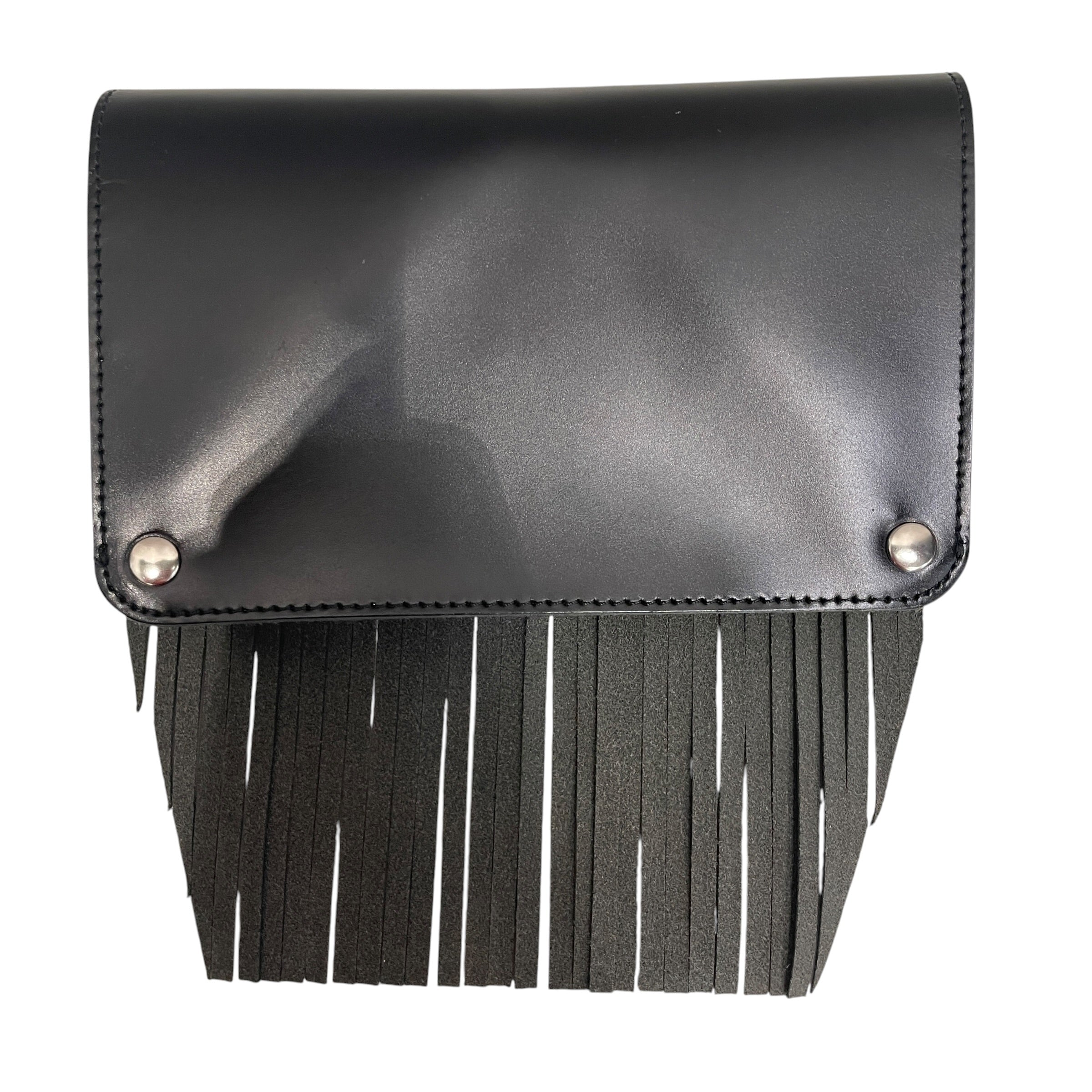 COMME des GARCONS/Wallet/Leather/BLK/FRINGE W SIL BUTTONS ON FRNT view 2