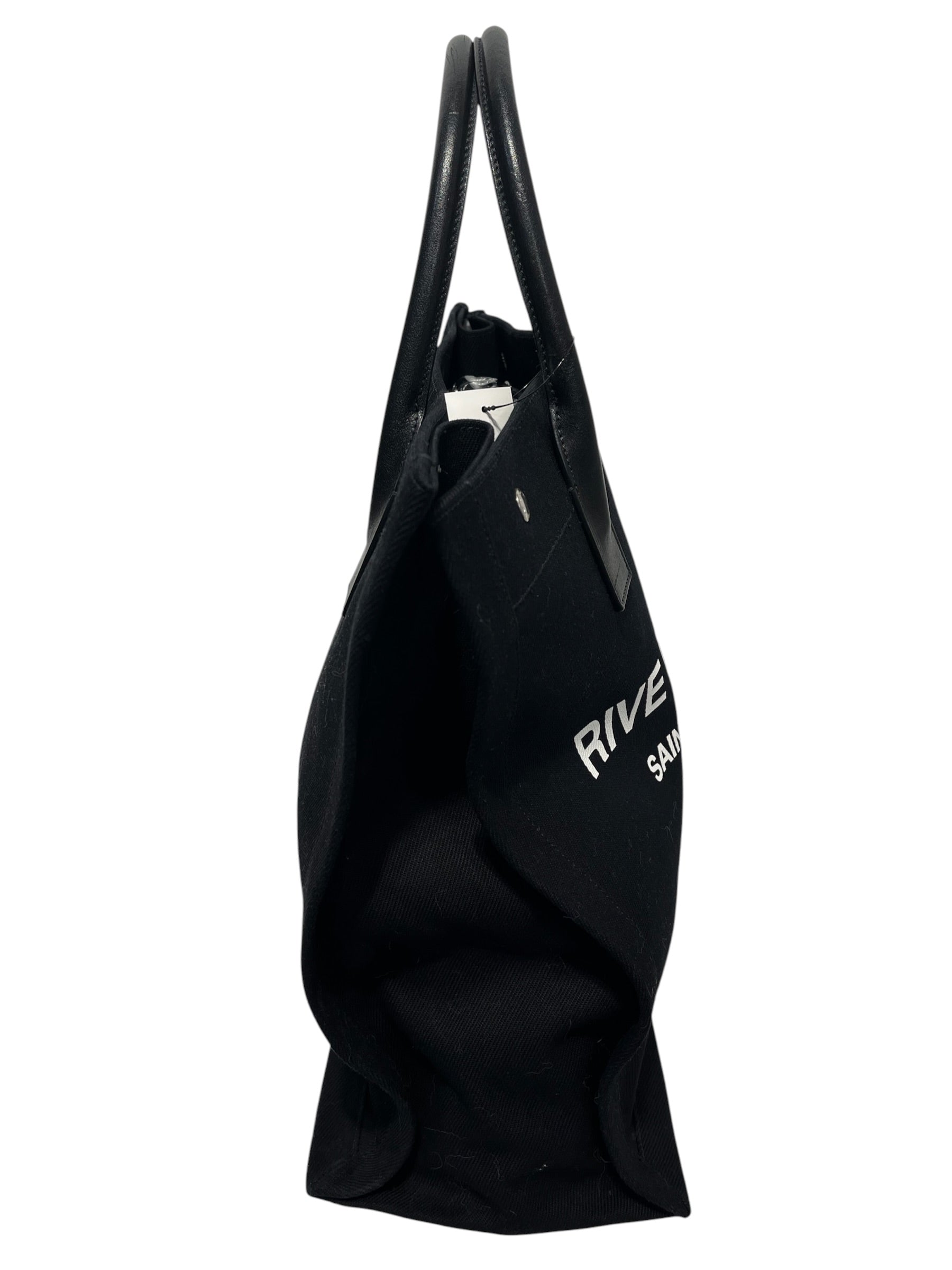 SAINT LAURENT/Tote Bag/Graphic/Cotton/BLK/Canvas Rive Gauche view 4