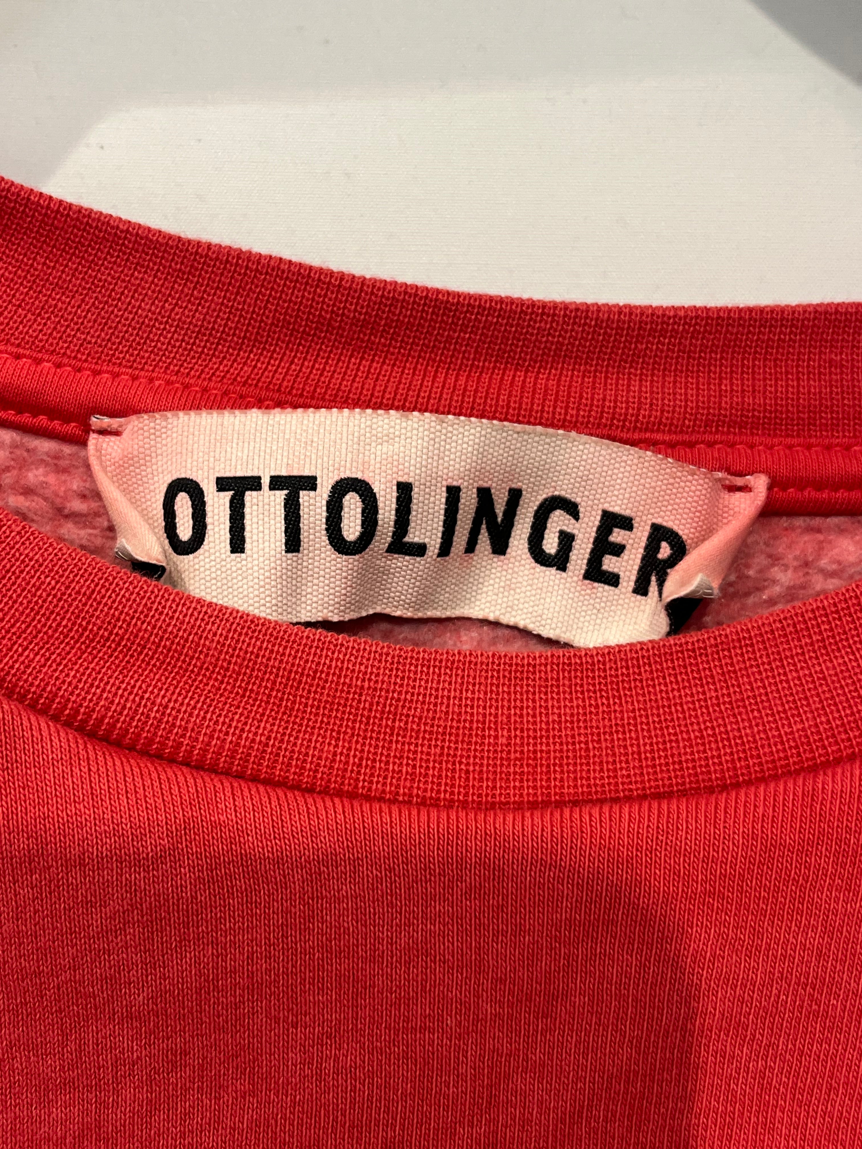 OTTOLINGER/Heavy Sweater/M/Cotton/RED/CUT ARM SLEEVE\ KNOTTED WRAP view 3