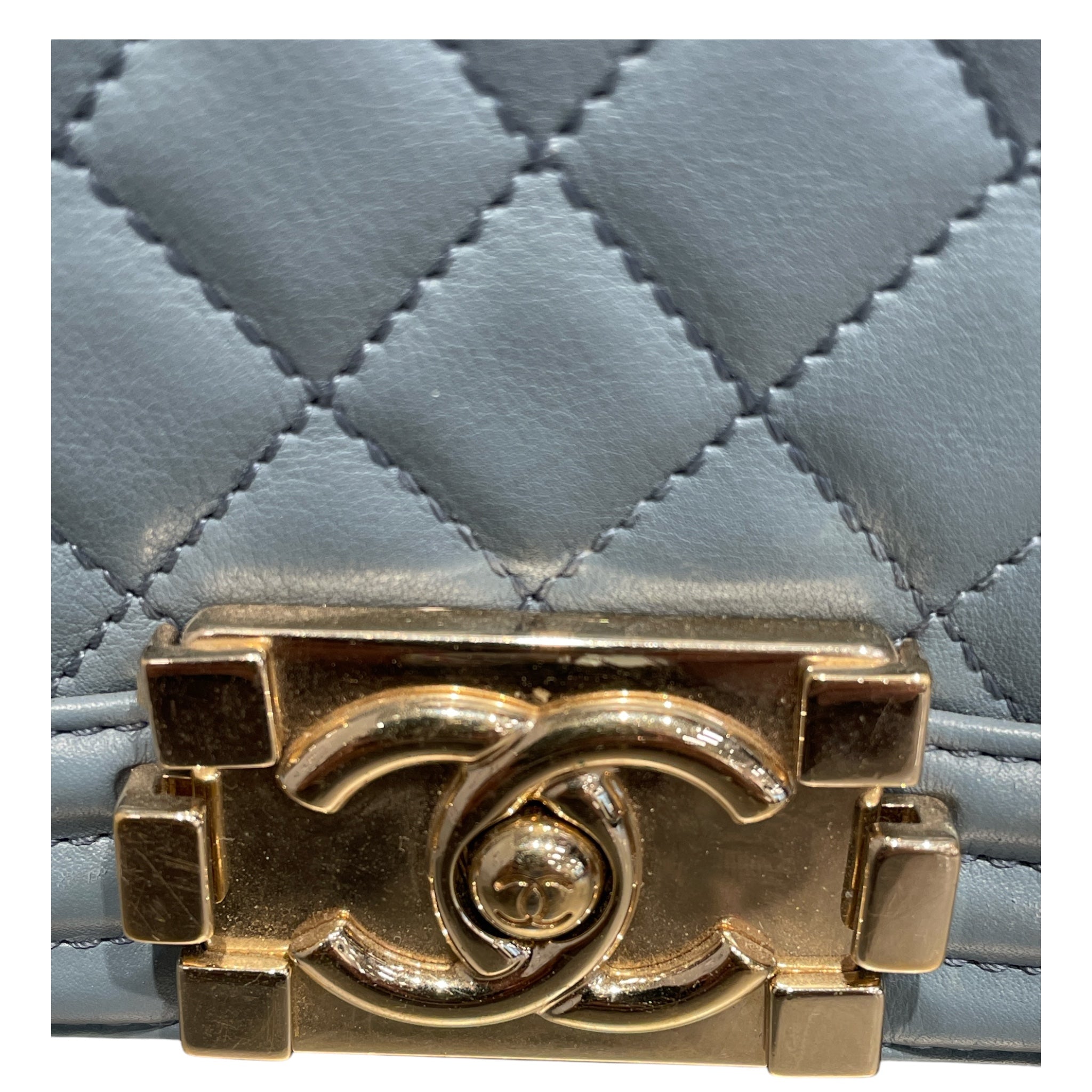 CHANEL/Clutch Bag/Leather/BLU/QUILTED SMALL BOY view 7