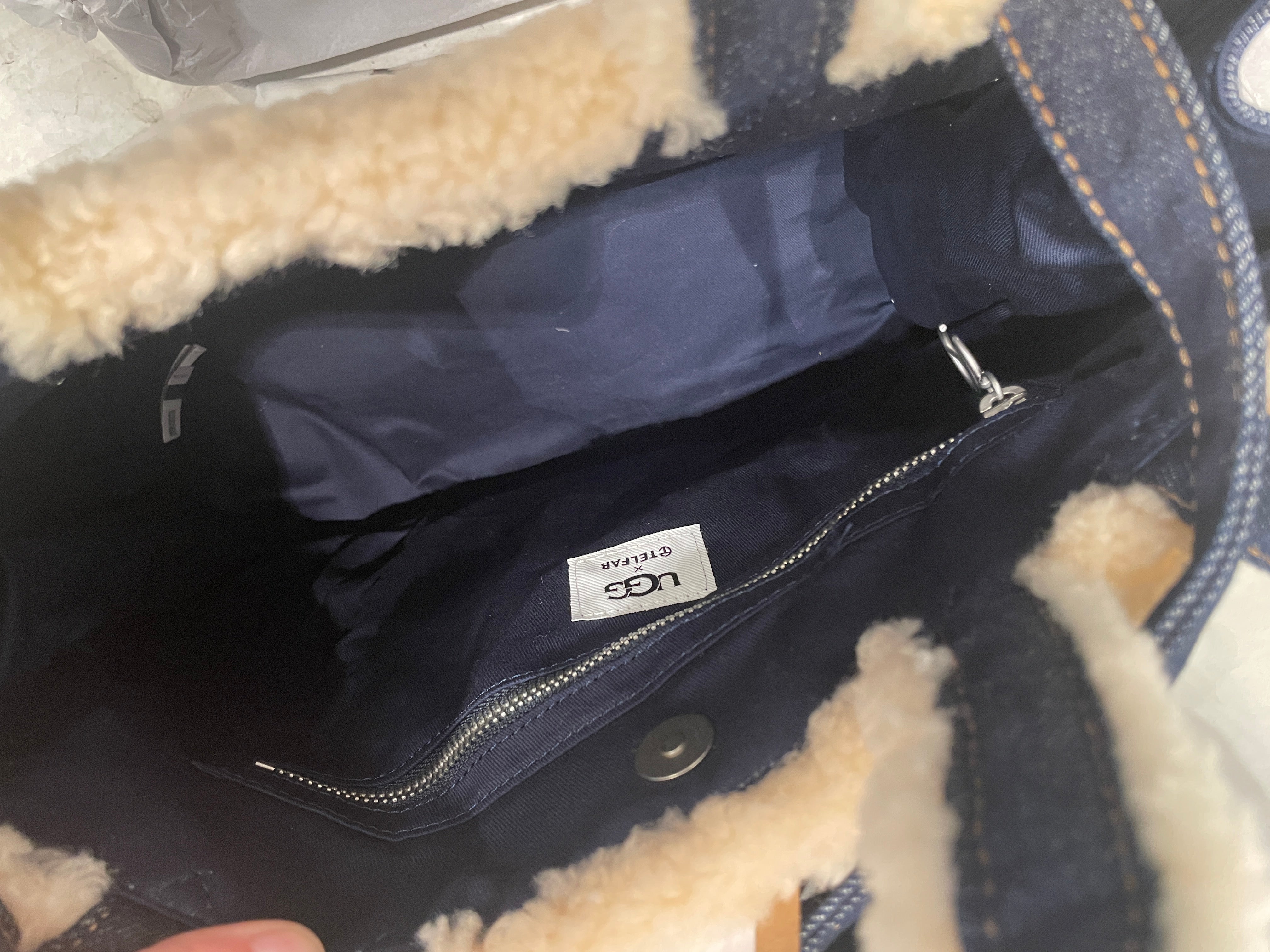 Telfar/UGG australia/Tote Bag/Cotton/NVY/DENIM MATERIAL view 5