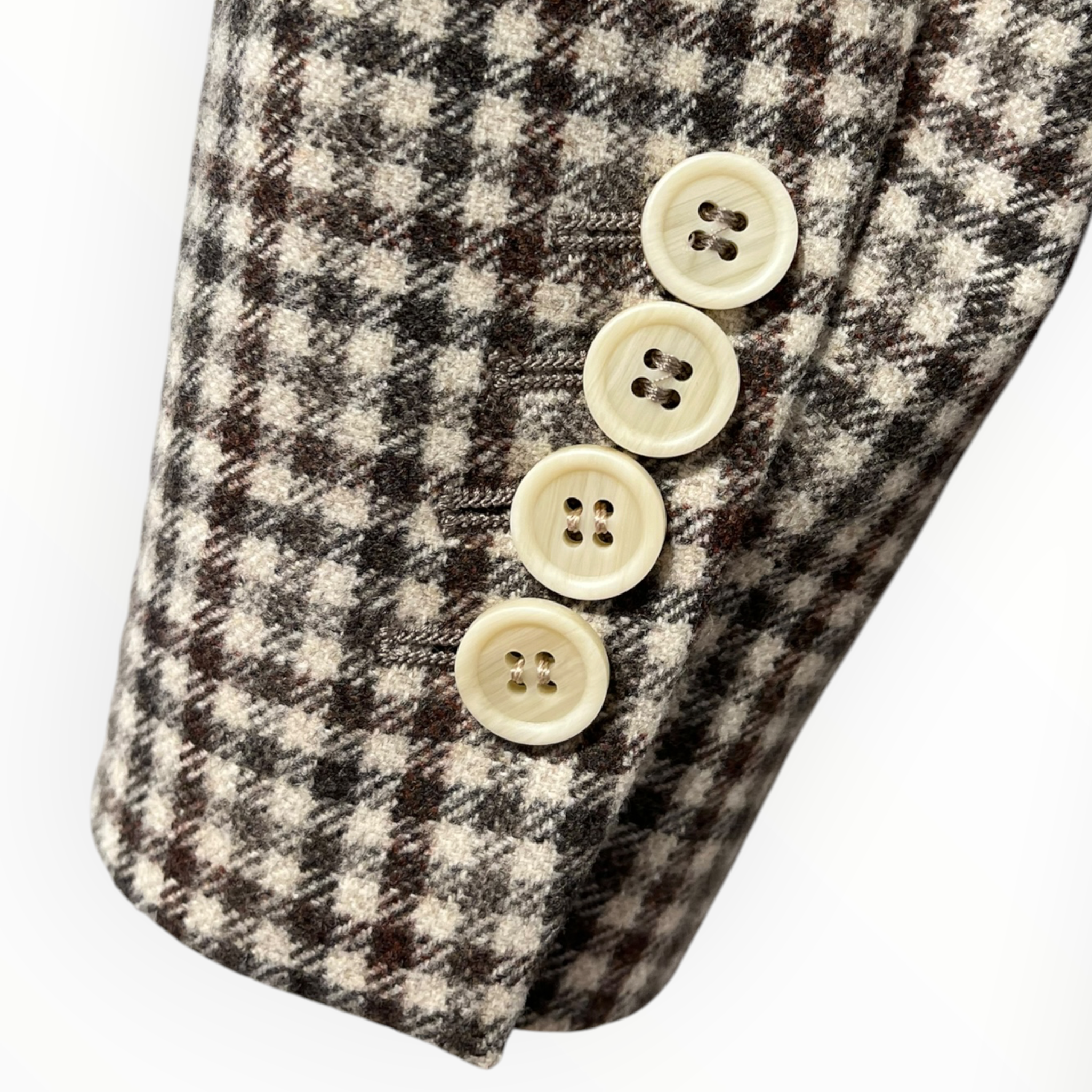 BRUNELLO CUCINELLI/Tailored Jkt/36/Plaid/Wool/CRM/Single Breasted/ view 3