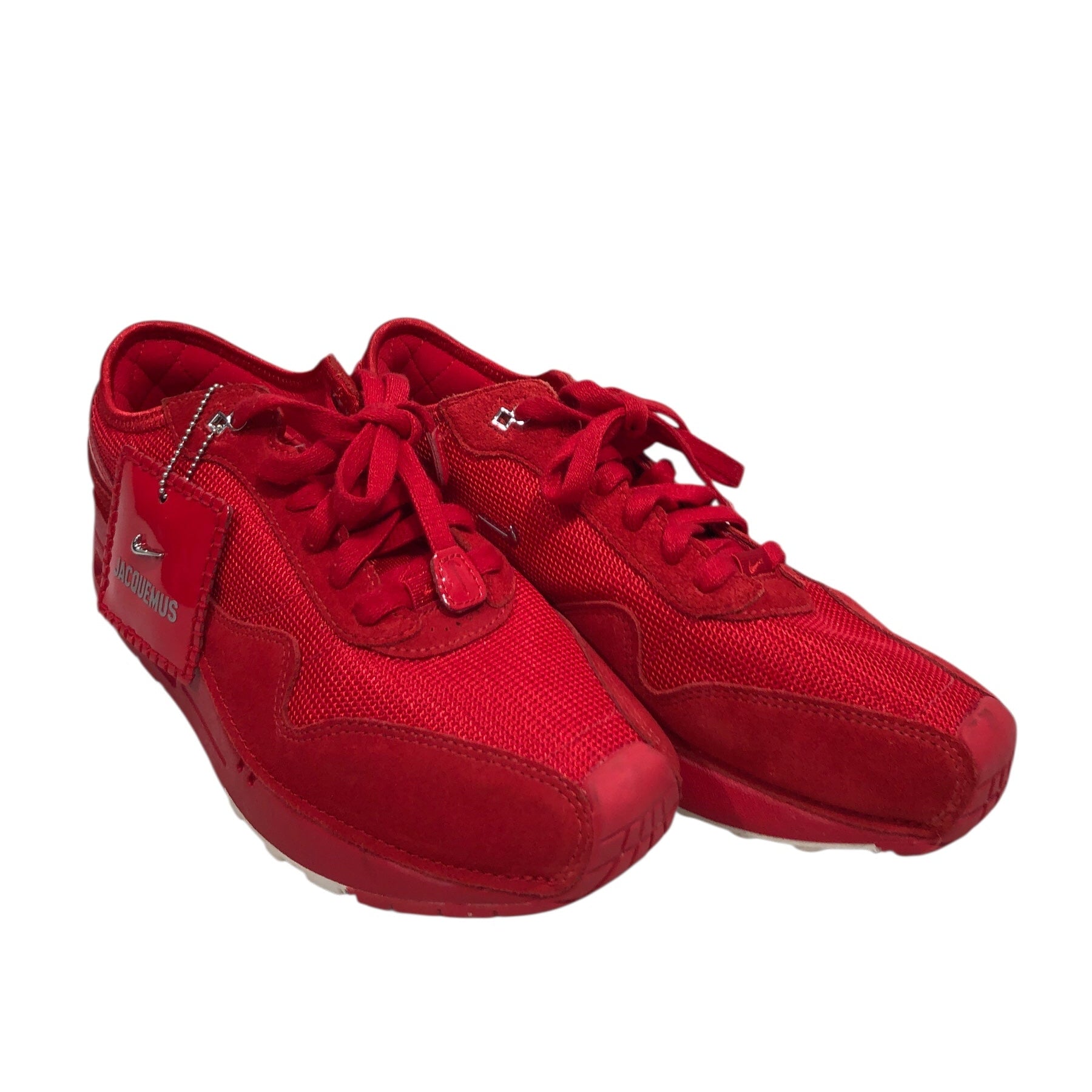 NIKE/JACQUEMUS/Low-Sneakers/US 9.5/Suede/RED/Plain-Toe/Nike Air Max view 1