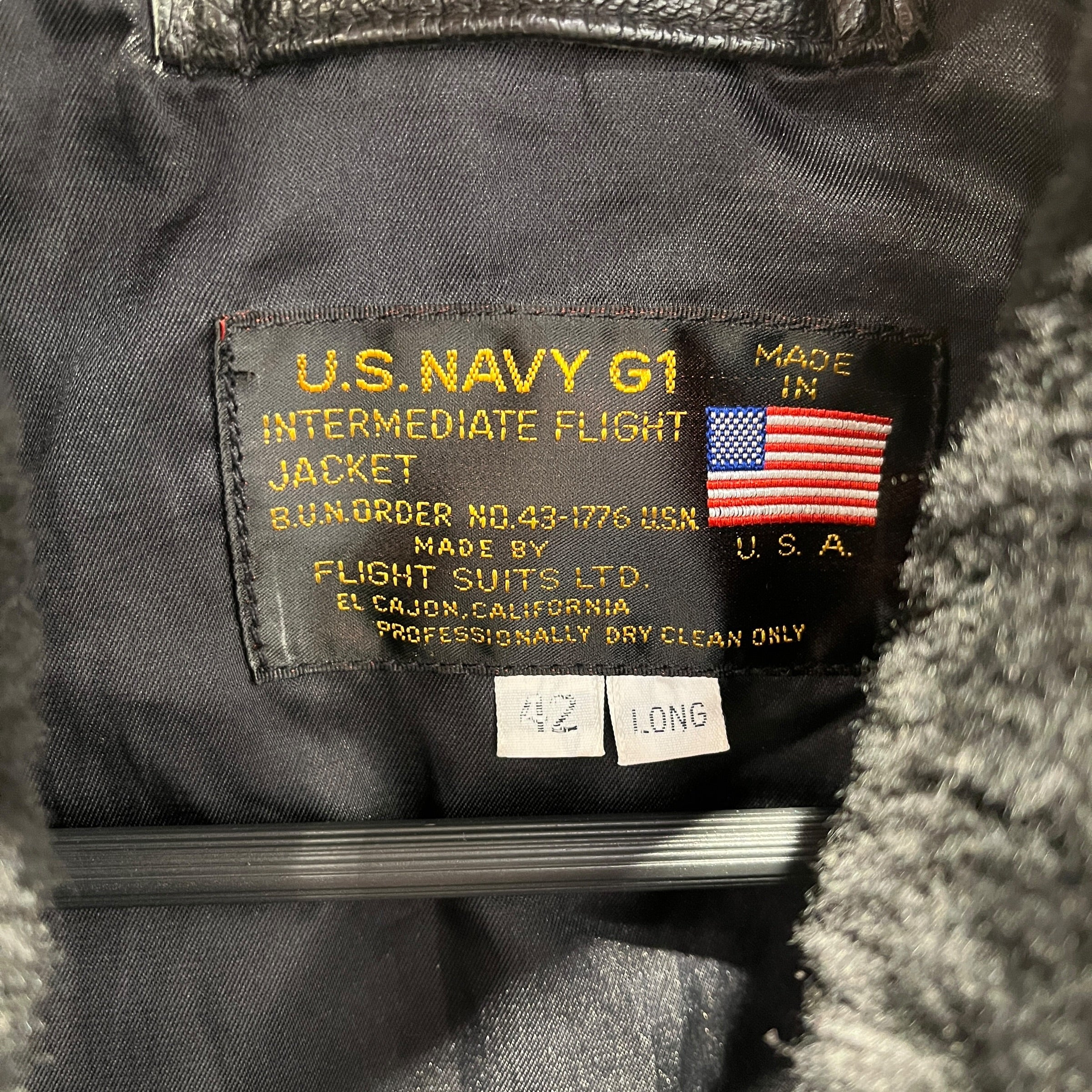 US.NAVY/Leather Jkt/42/Leather/BLK/cut off patches view 3