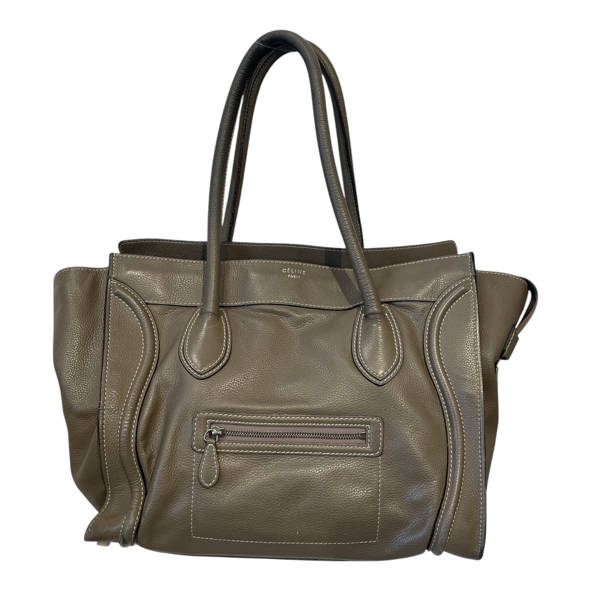 CELINE/Hand Bag/Leather/GRY/LEATHER LUGGAGE TOTE view 1