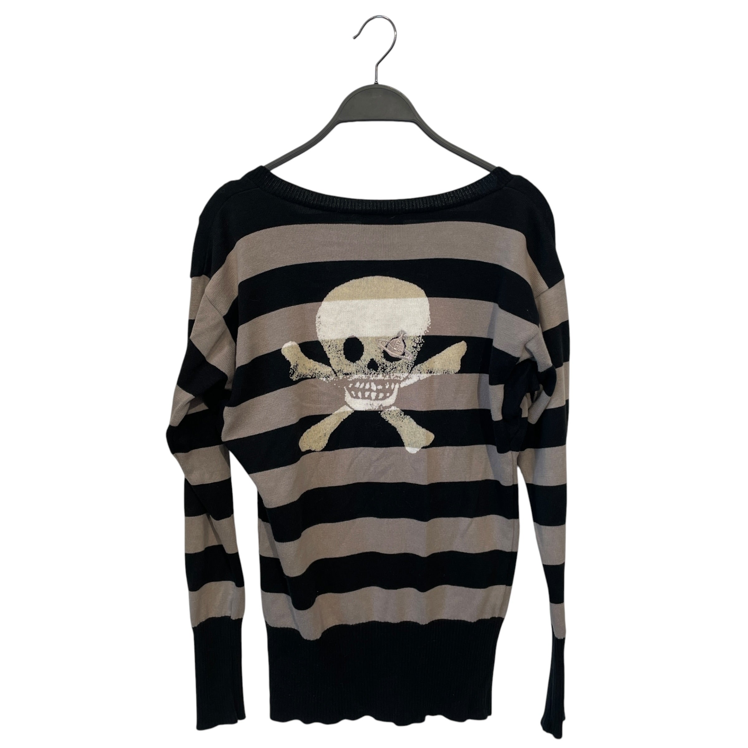Vivienne Westwood RED LABEL/Cardigan/3/Stripe/Cotton/GRY/SKULL EYE ORB / ORB BUTTONS view 2
